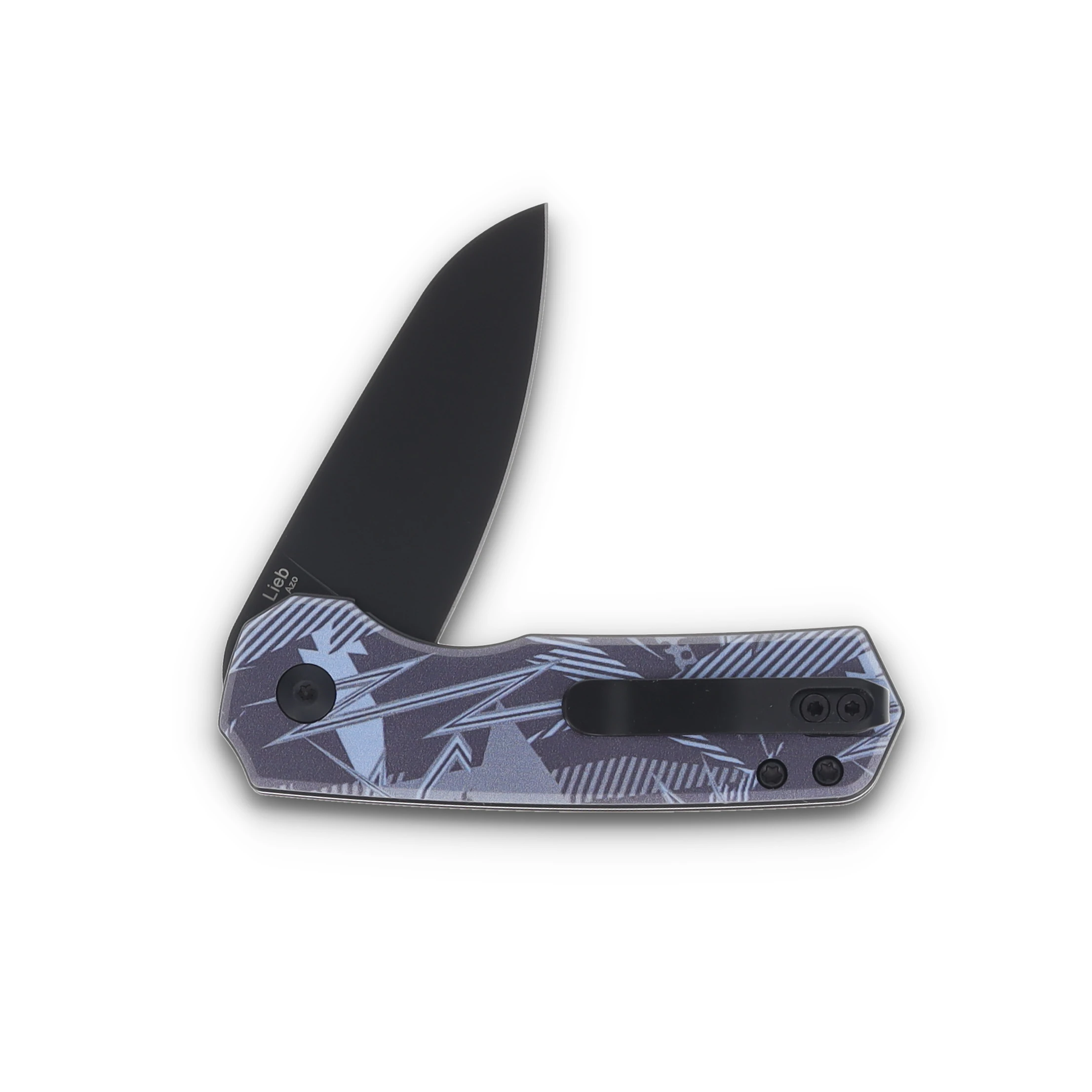 Kizer SMKW EXCLUSIVE Lieb "God Of Thunder" L/L UV Print G10 2.38" Blk Ti Drop Pt V2541E7T View 4