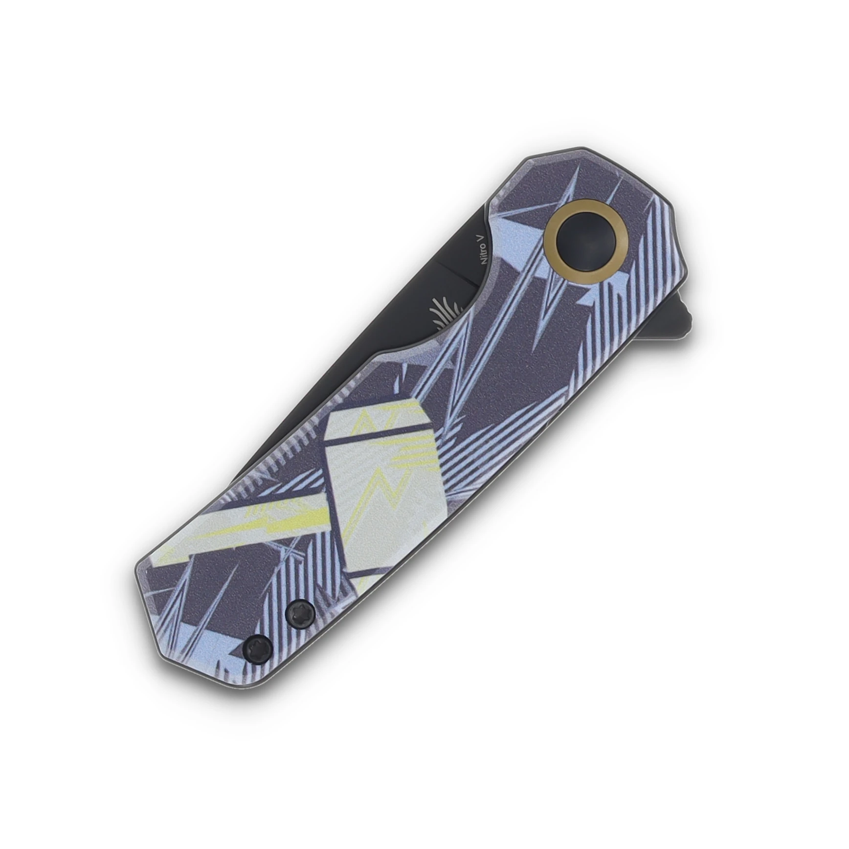 Kizer SMKW EXCLUSIVE Lieb "God Of Thunder" L/L UV Print G10 2.38" Blk Ti Drop Pt V2541E7T View 5