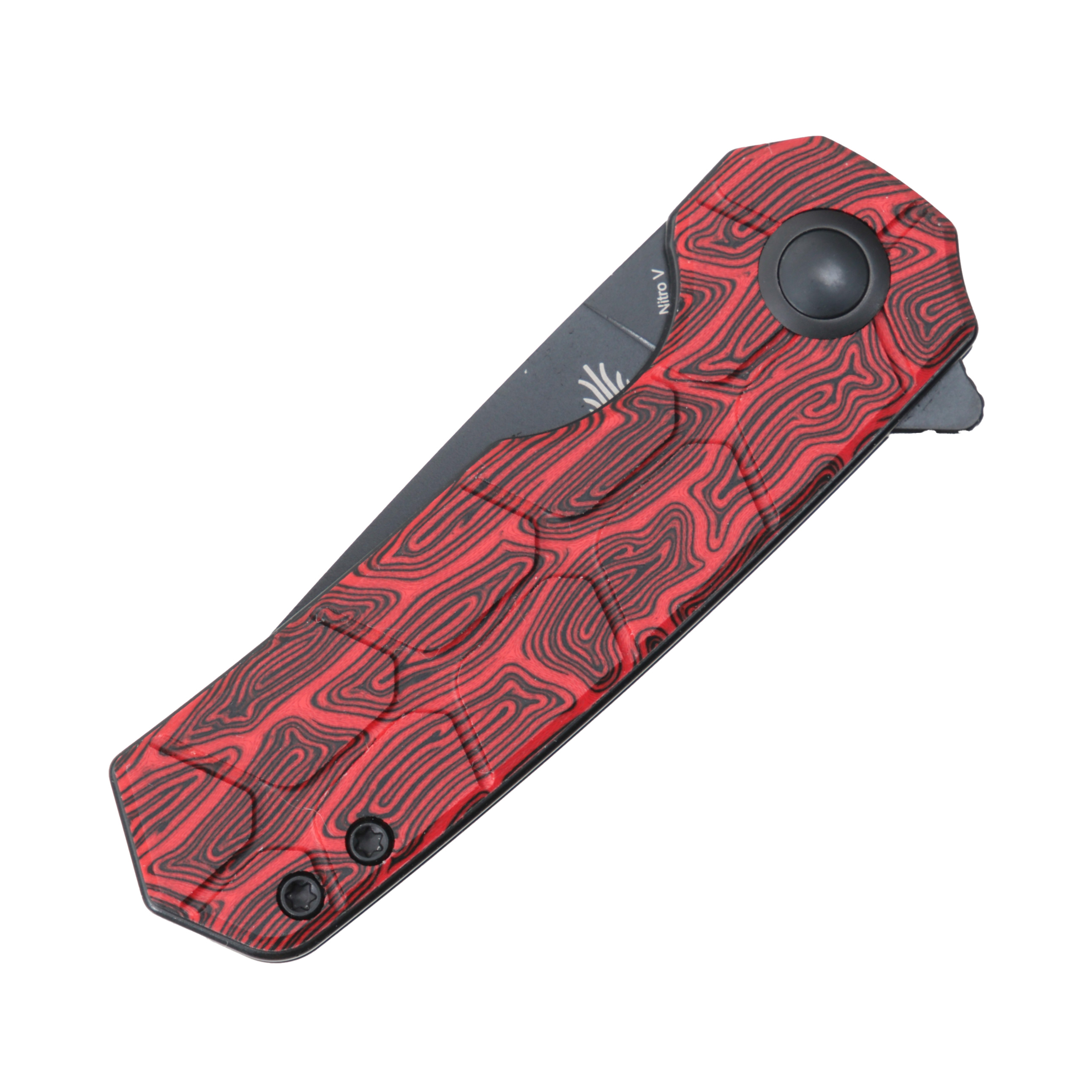 Kizer Lieb SMKW Exclusive Burning Brute Folding Knife 2.98in Plain Red G10 V2541E15RH View 6