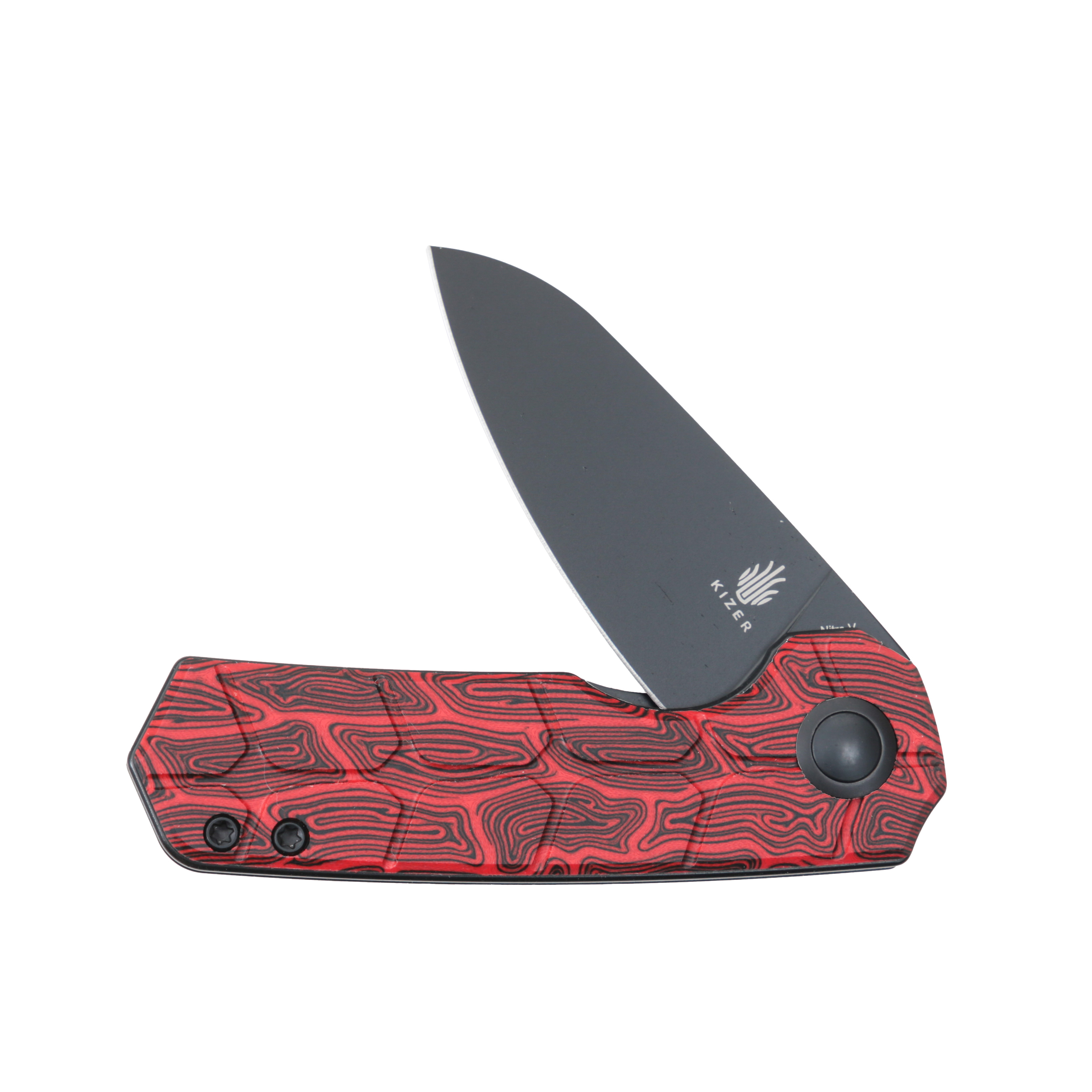 Kizer Lieb SMKW Exclusive Burning Brute Folding Knife 2.98in Plain Red G10 V2541E15RH View 3