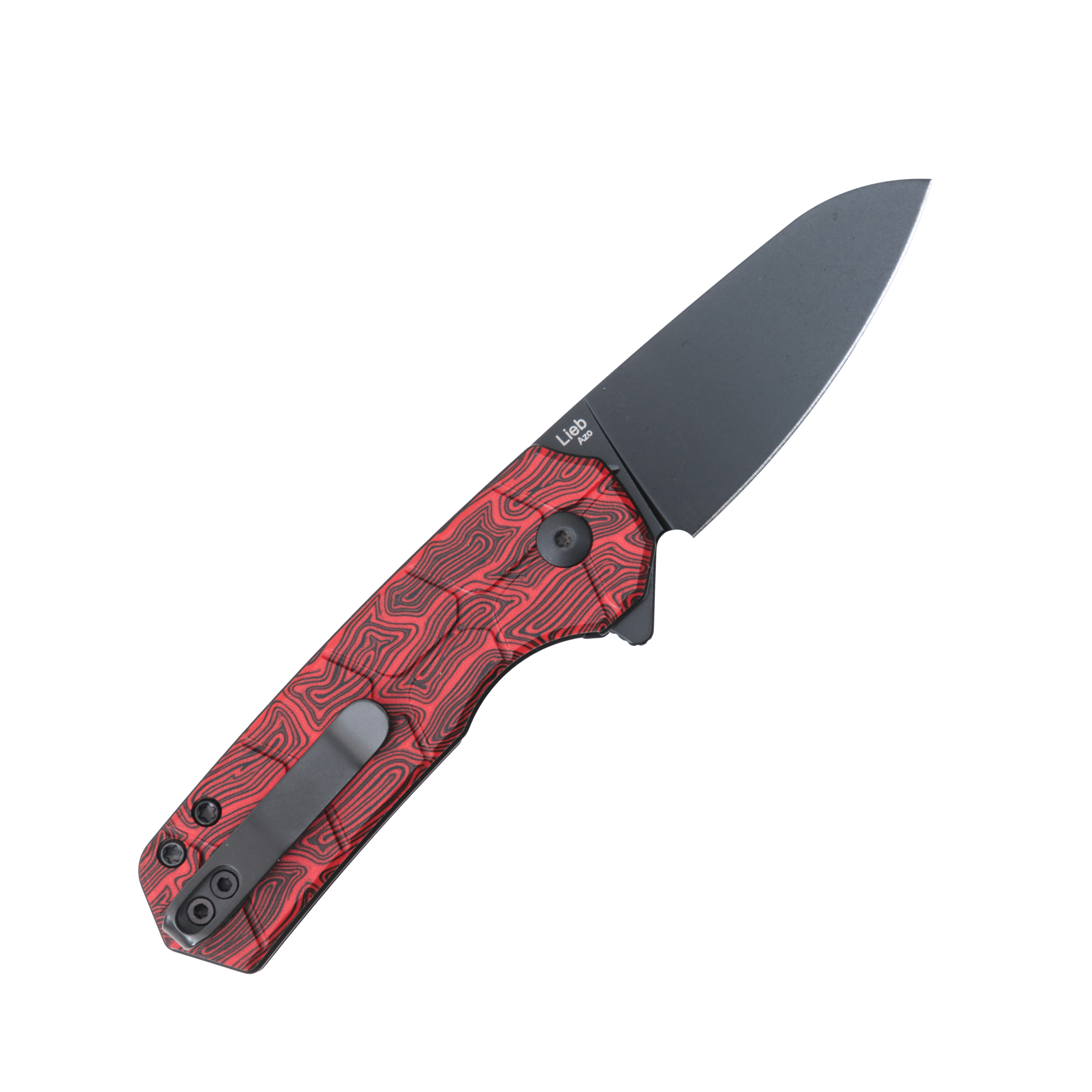 Kizer Lieb SMKW Exclusive Burning Brute Folding Knife 2.98in Plain Red G10 V2541E15RH View 2