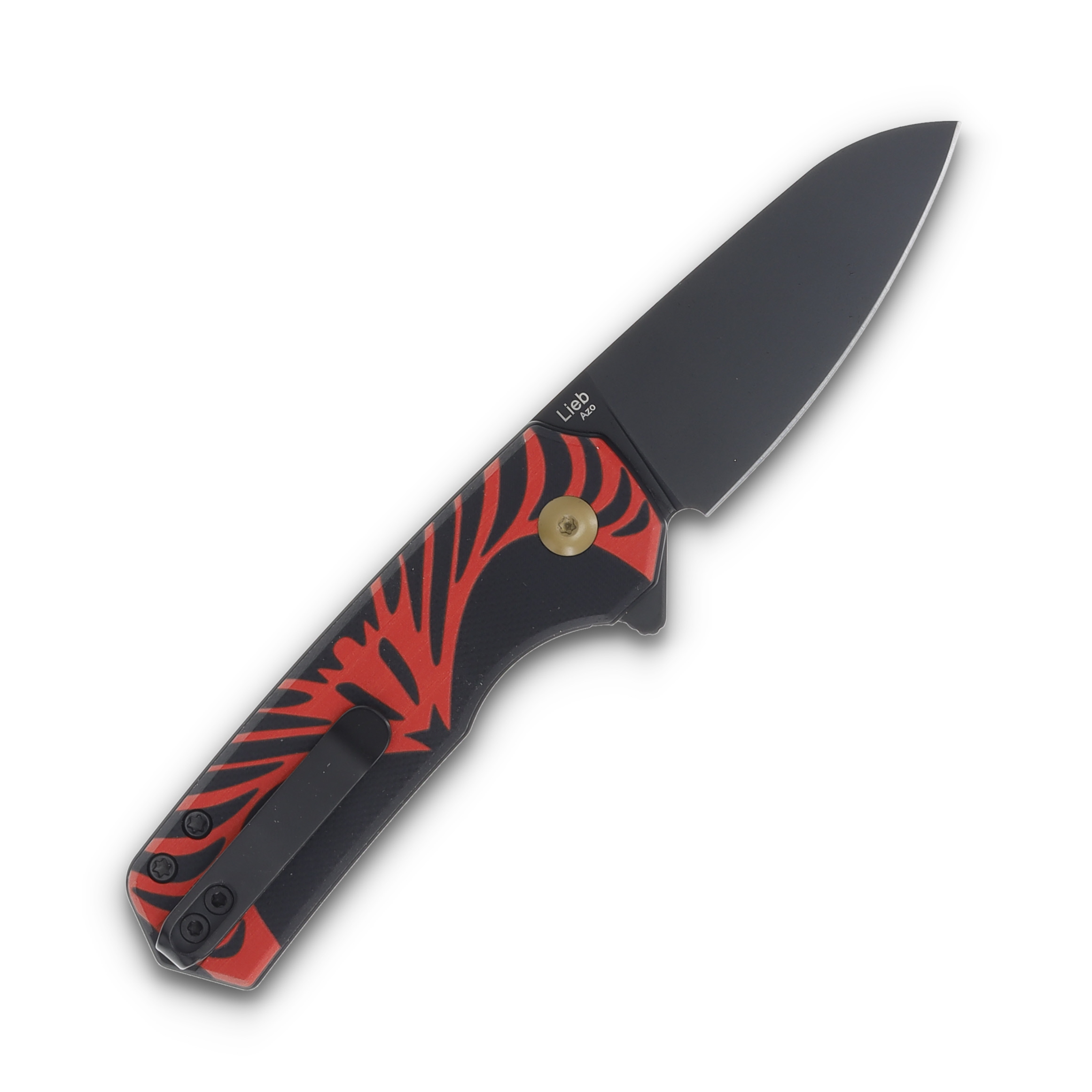 Kizer SMKW EXCLUSIVE Lieb "Darkhold" L/L Blk/Red G10 2.38” Blk Ti Drop PT V2541E16SW View 2