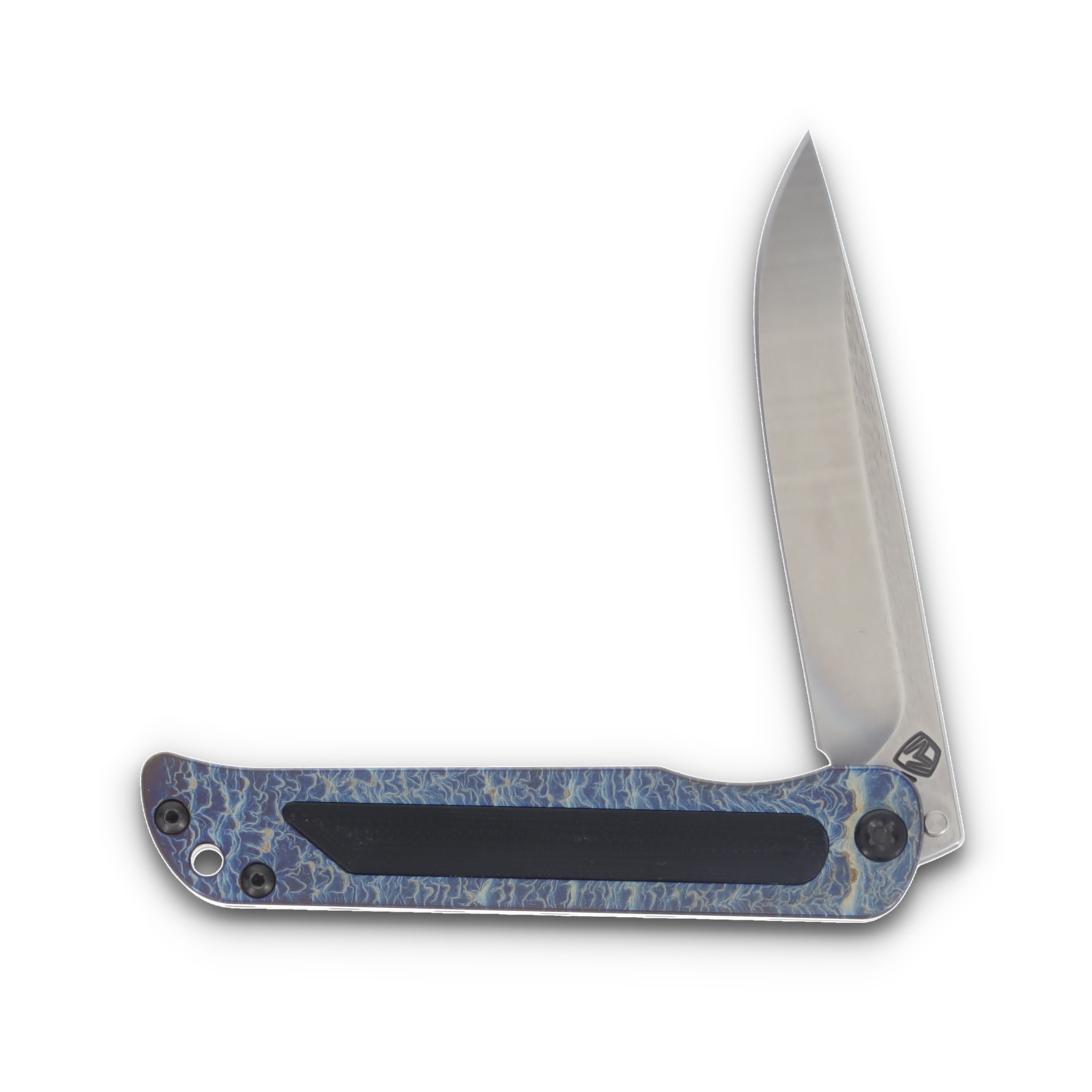 Medford T-Bone Blue Acid Etch 4in Plain Tumbled Drop Point Flamed Hardware MK2154TD-03TM-TPCF-Q4 View 3