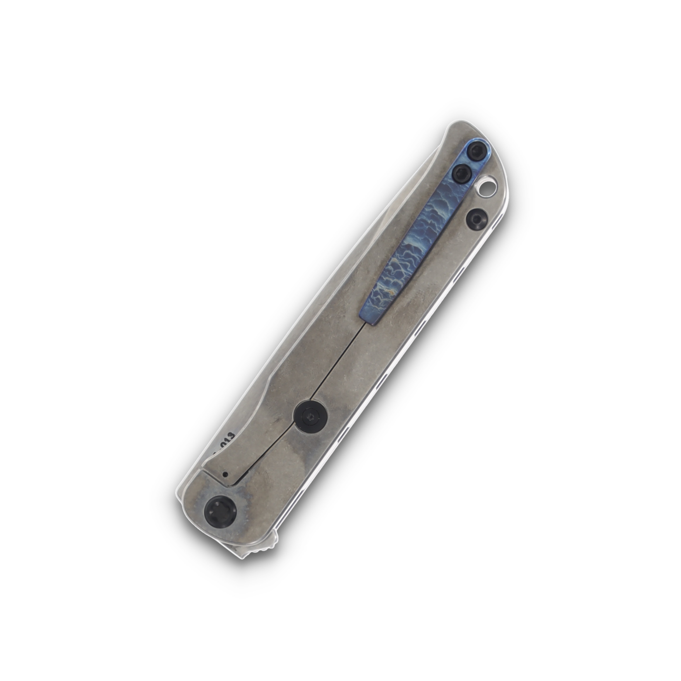 Medford T-Bone Blue Acid Etch 4in Plain Tumbled Drop Point Flamed Hardware MK2154TD-03TM-TPCF-Q4 View 6