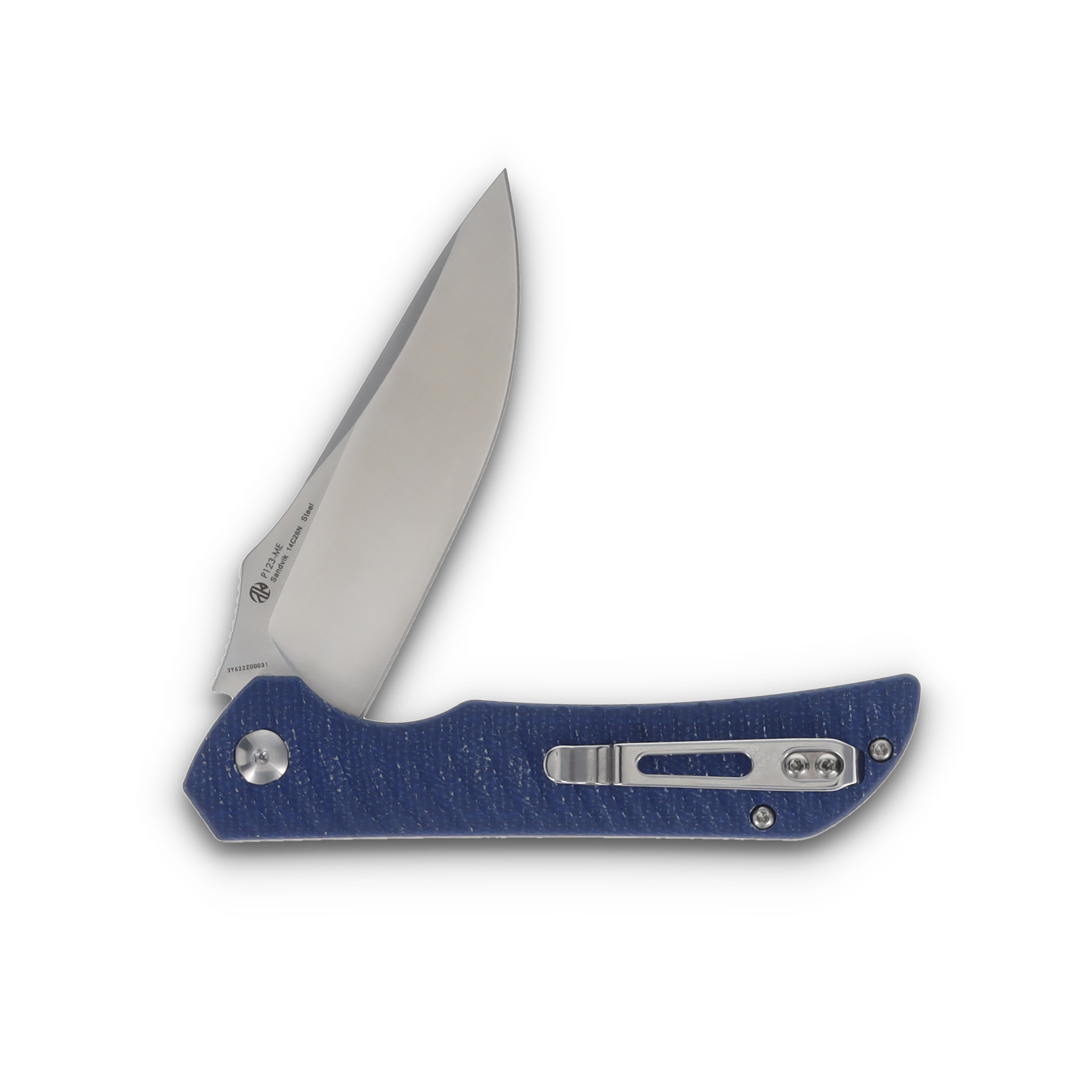 RUIKE P123 Folding Knife Blue Micarta 3.6in Satin Drop Point Blade RK-123ME View 4