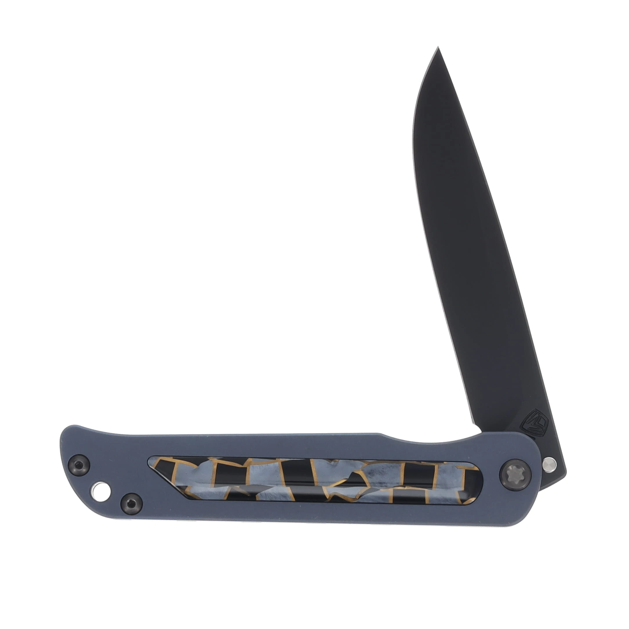 Medford T-Bone Blue Bead Blast Mosaic 4in Plain Black DLC Drop Point MK2154PD-37A2-TPC1-B1 View 3
