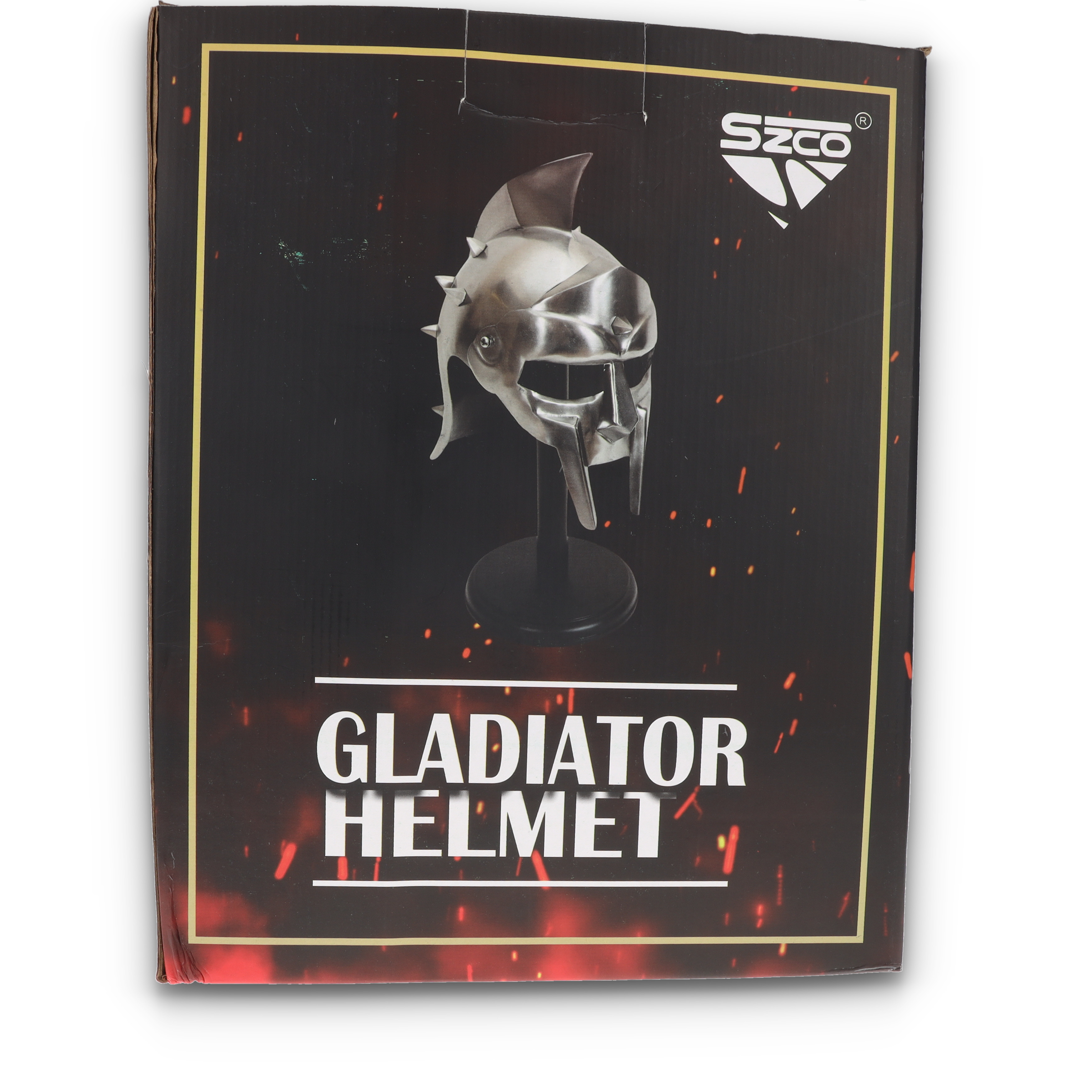 Spiked Silver Gladiator Helmet with Stand 910925WS View 20