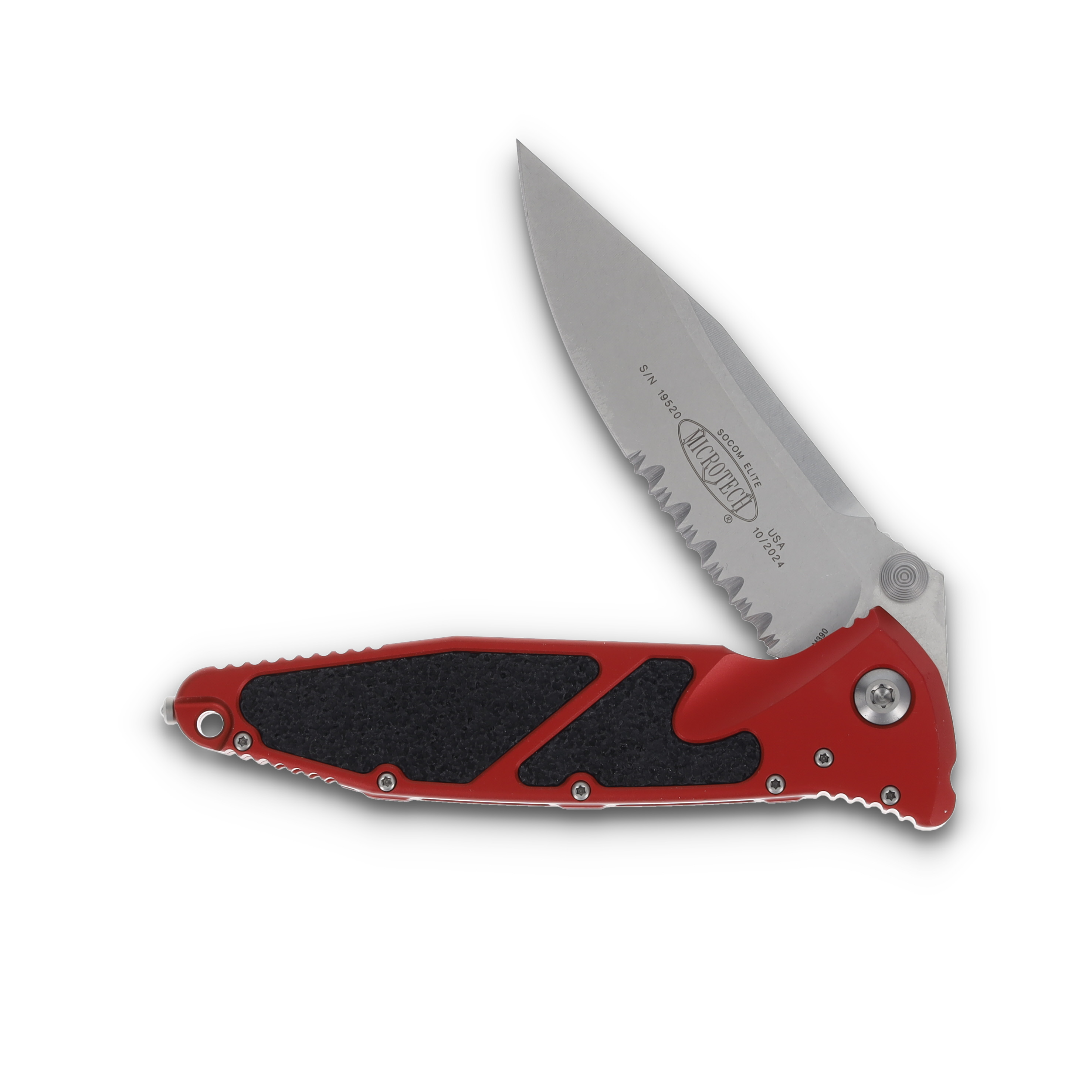 Microtech Socom EL S/E Apocalyptic Partial Serrated Red MT16011RD View 3