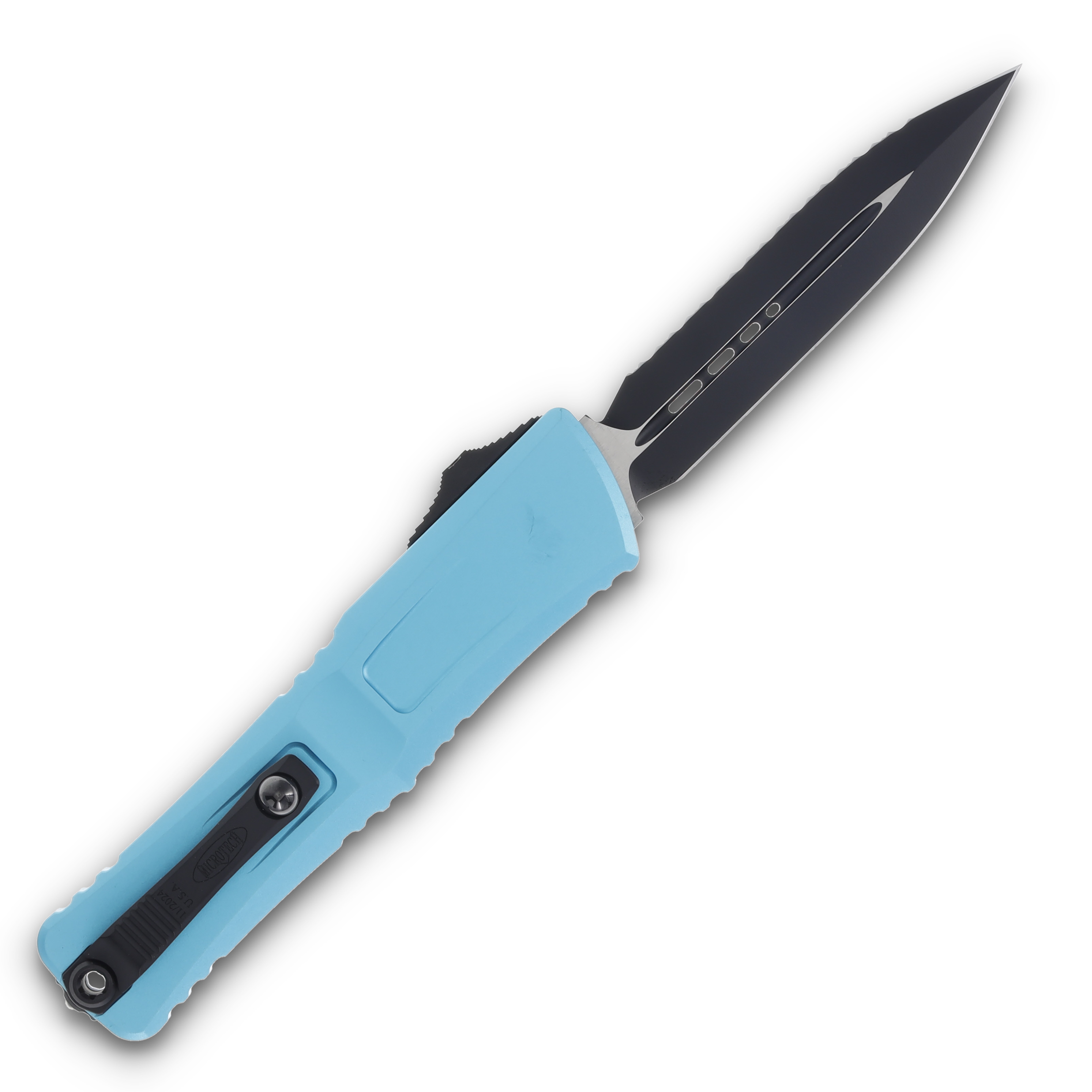 Microtech Combat Troodon Gen III D/E Black Full Serrated Turquoise AUMT11423TQ View 2