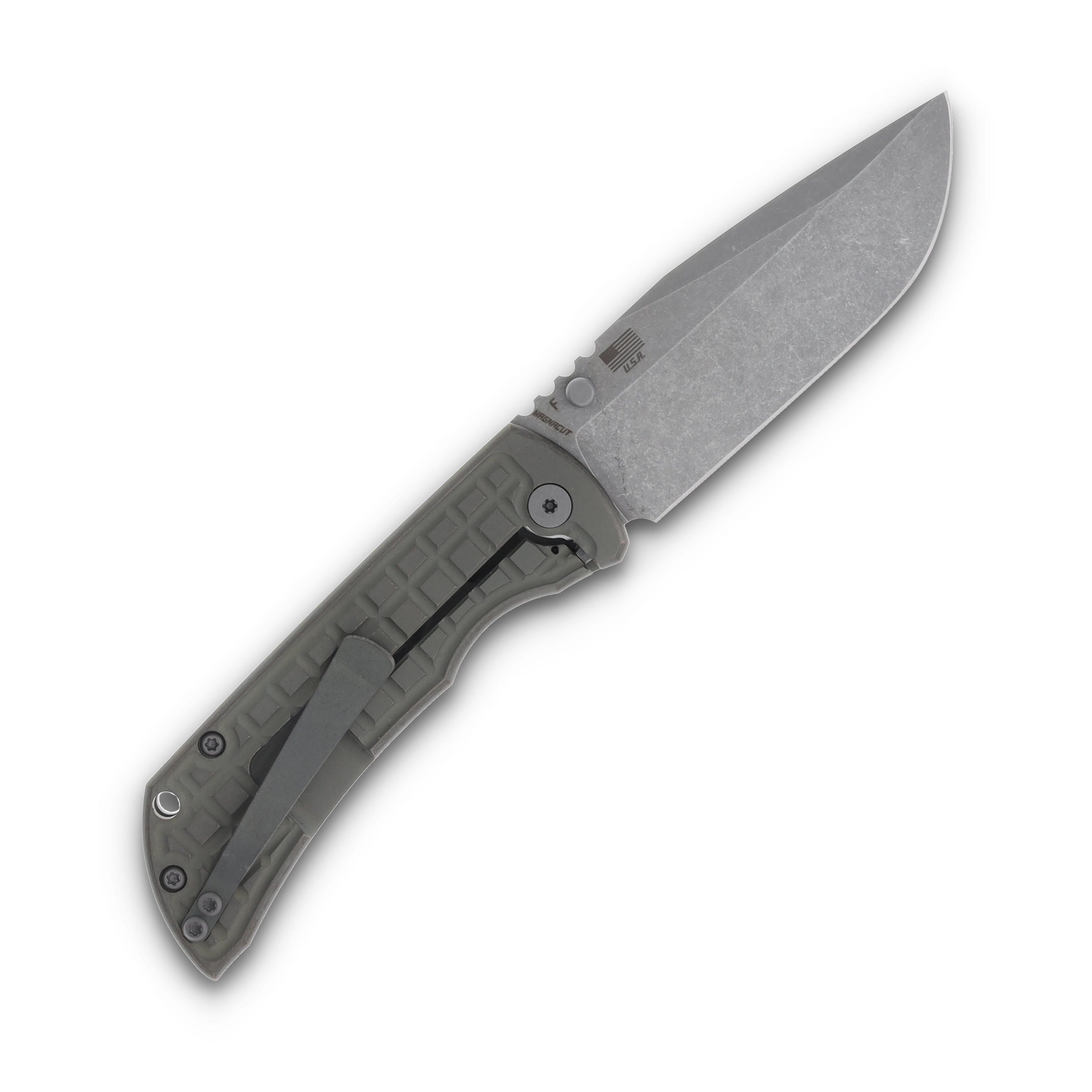 McNee's MAC2 3.5 Folding Knife Frag Patterned Atomic Green/Bronze