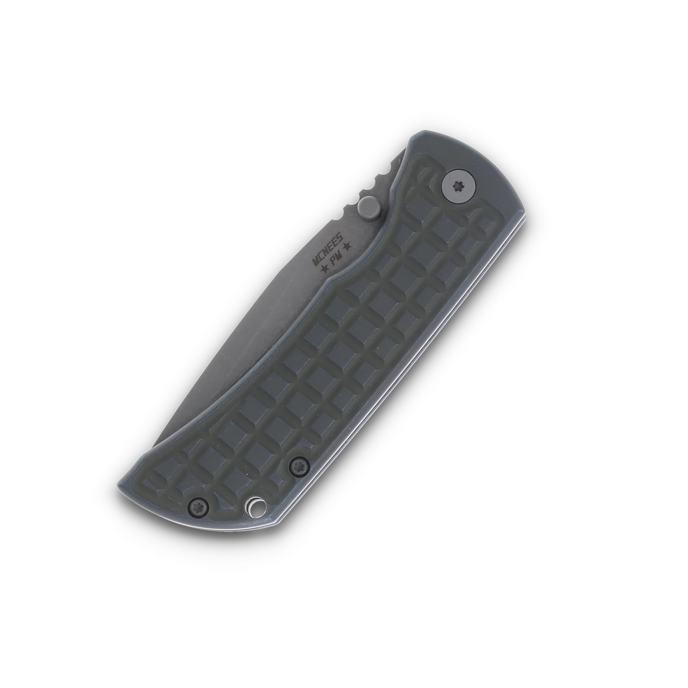 McNee's MAC2 3.5  Folding Knife Frag Patterned Green/Blue Titanium MAC235FGGNBL View 5