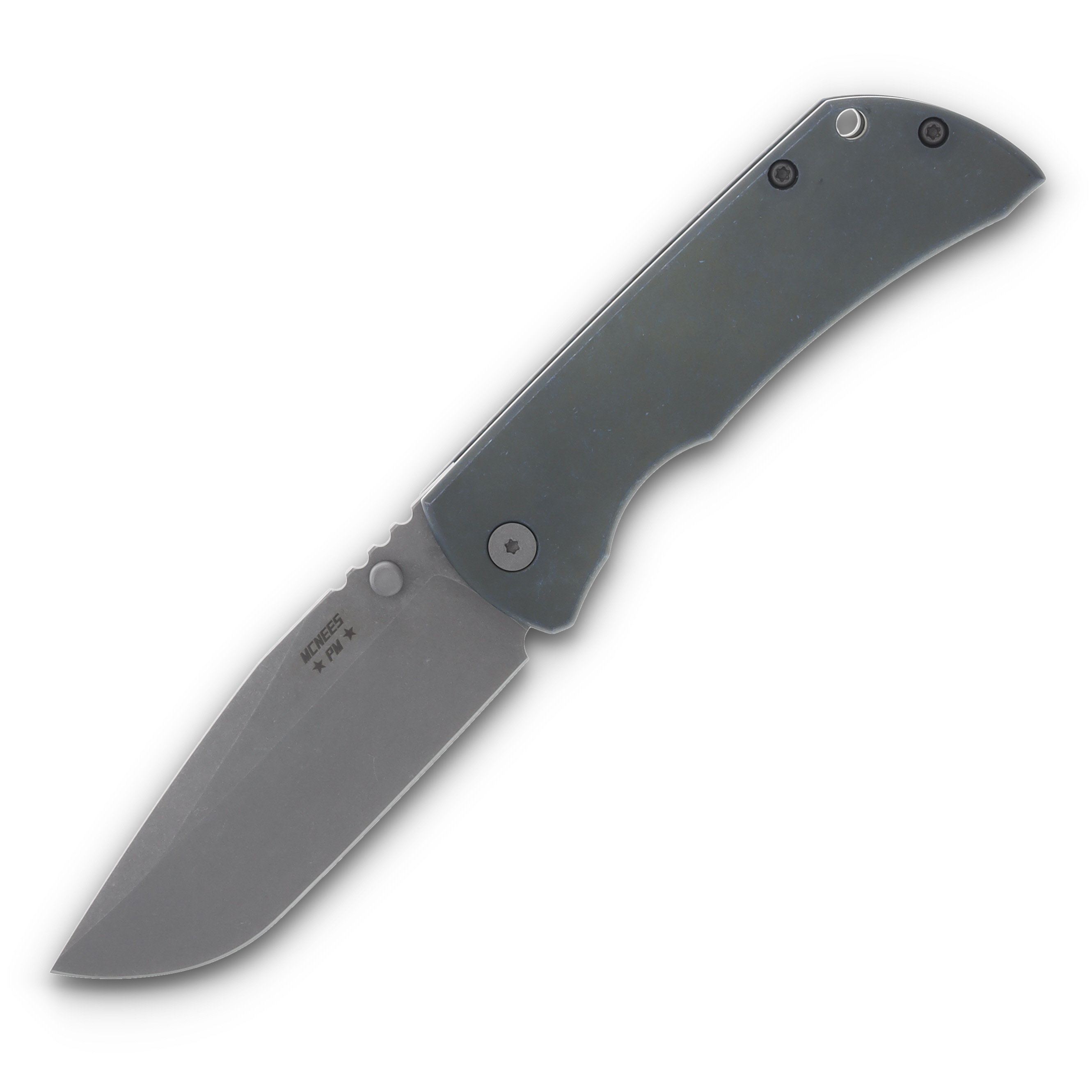 McNee's MAC2 3.5 Folding Knife Green/Blue Smooth Titanium MAC235SMAGNBL View 1