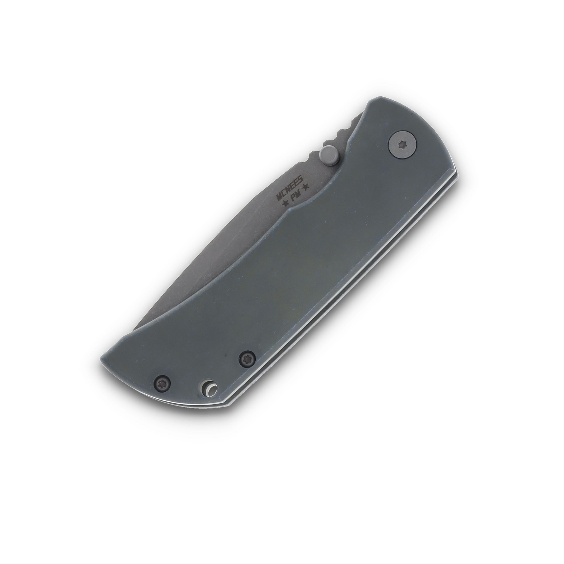 McNee's MAC2 3.5 Folding Knife Green/Blue Smooth Titanium MAC235SMAGNBL View 5