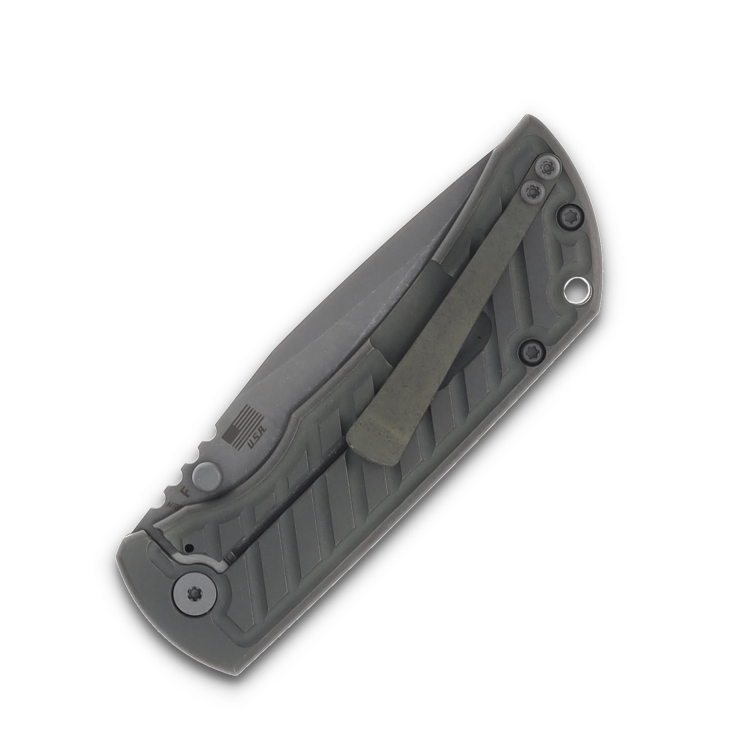 McNee's MAC2 3.5 Framelock Fastback Atomic Green Titanium 3.5" Stonewash Drop Pt MAC235FBATGNBZ View 6