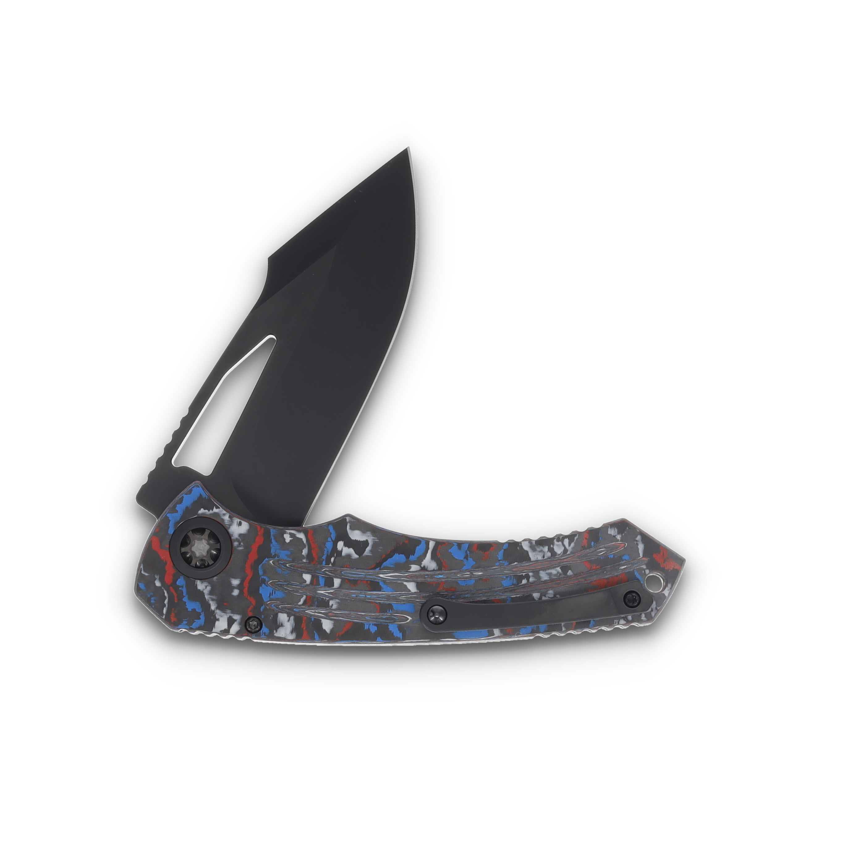 Heretic Pariah Manual Button Lock Folding Knife DLC/USA CamoCarbon H046-6A-USACC View 4