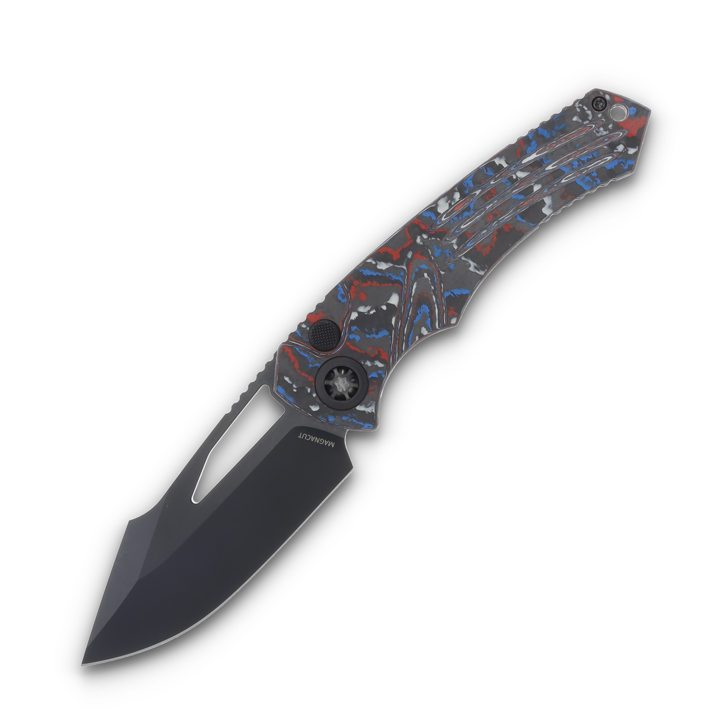 Heretic Pariah Manual Button Lock Folding Knife DLC/USA CamoCarbon H046-6A-USACC View 1
