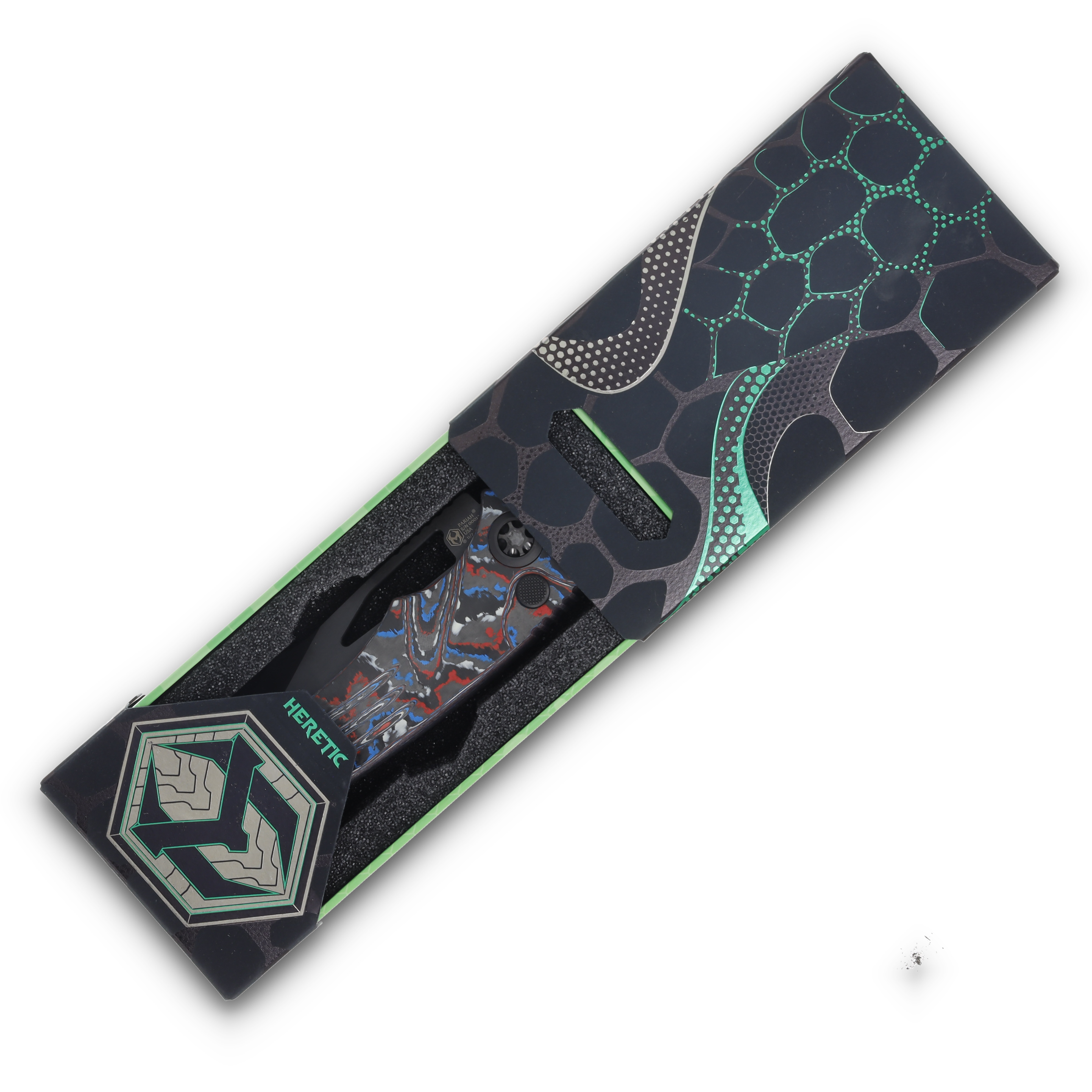 Heretic Pariah Manual Button Lock Folding Knife DLC/USA CamoCarbon H046-6A-USACC View 9