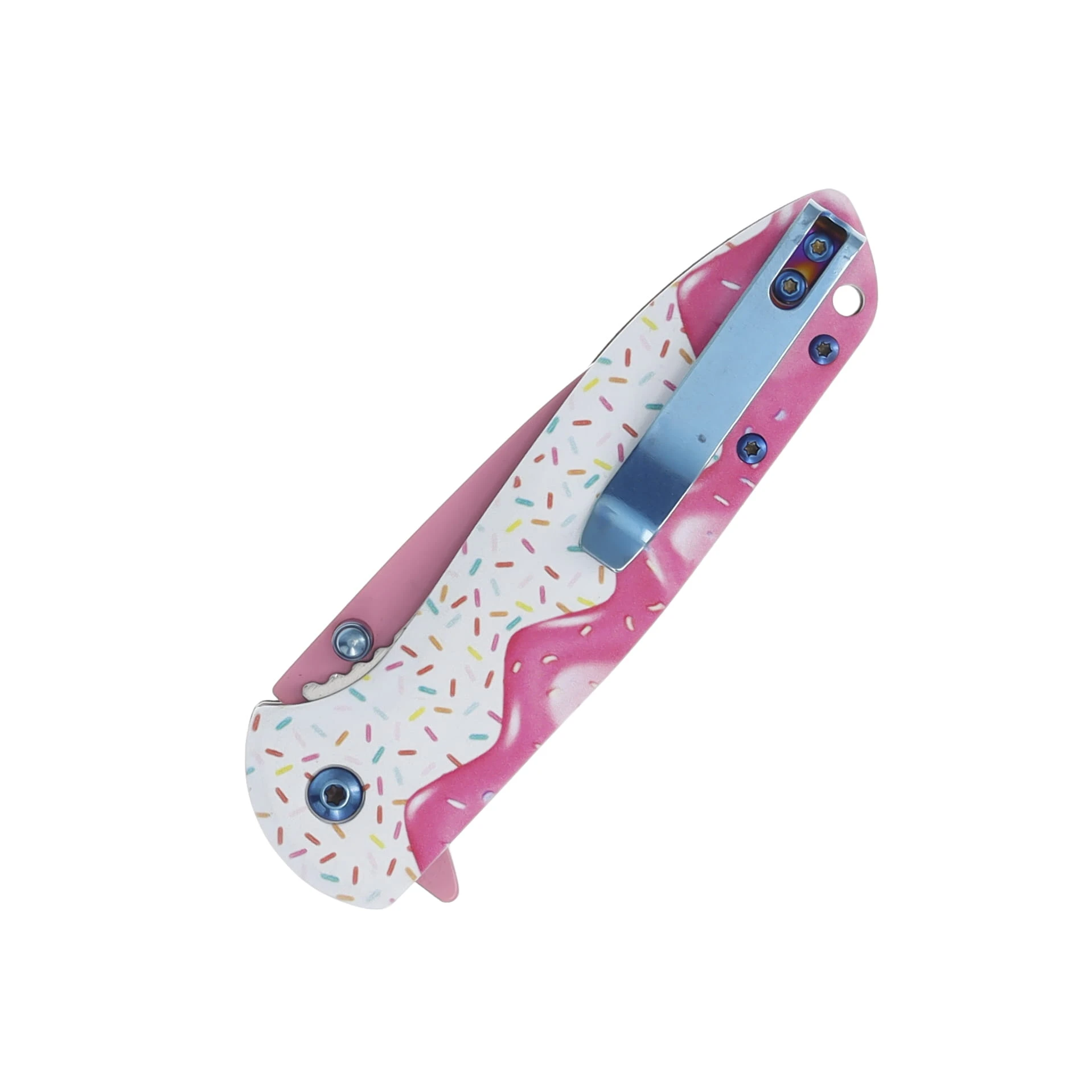 Wartech Sweet Treats Donut Folding Knife 3.25in Plain Pink Drop Point NTPWT456B View 6
