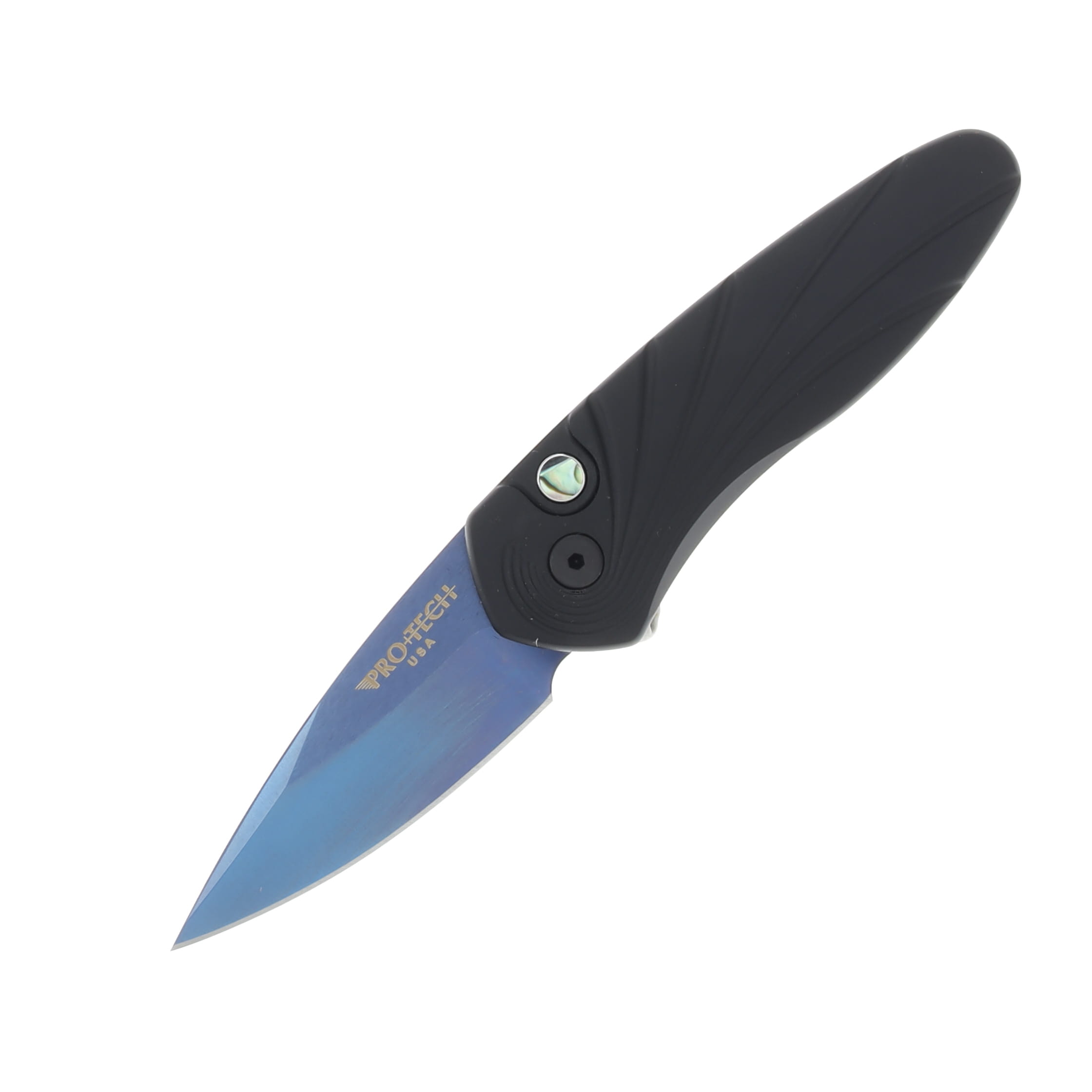 Pro Tech Auto Sprint 3D Black Wave Folding Knife 2in Sapphire Blue DLC Blade AUPT2937-SB View 1
