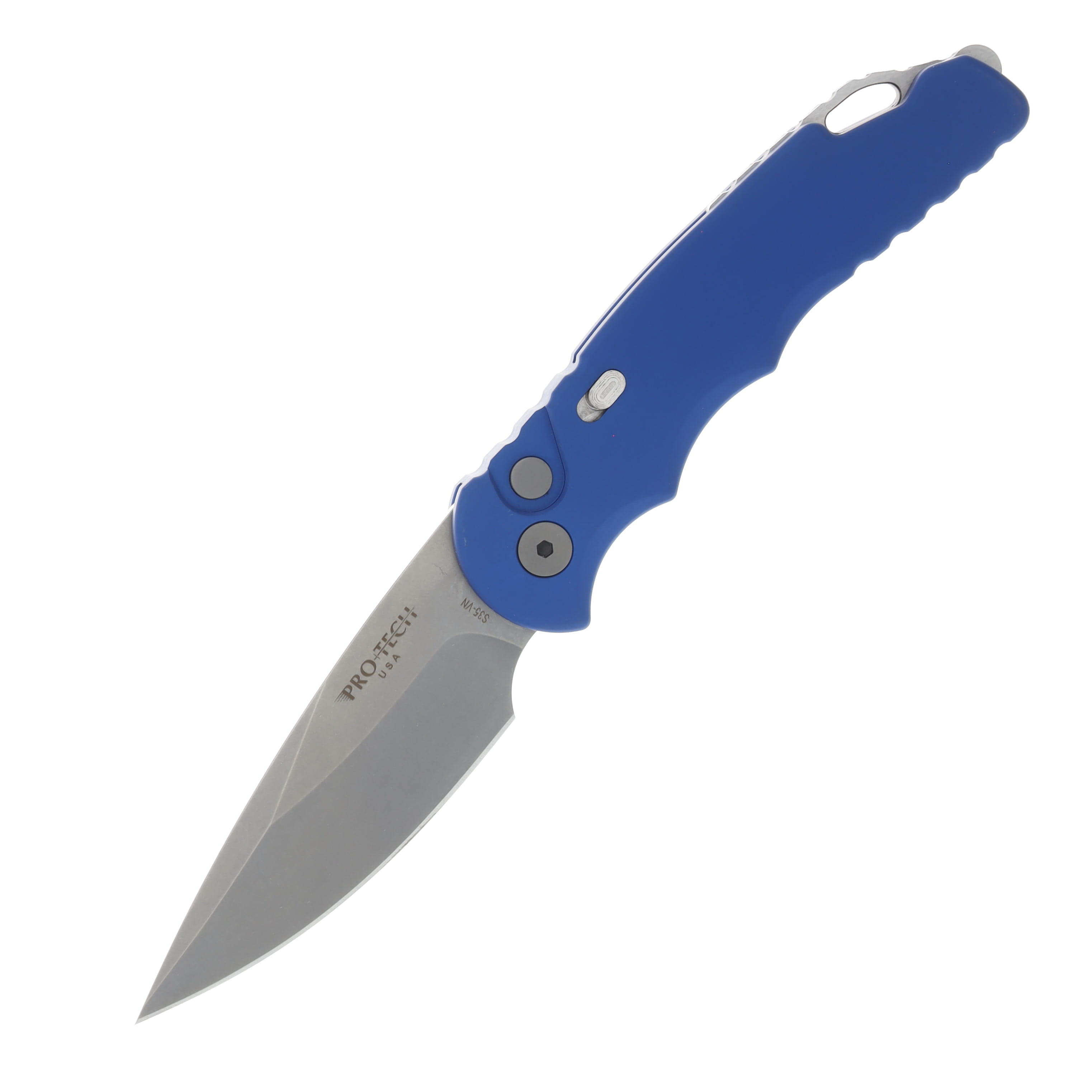Pro Tech TR-5 Auto Tactical Folding Knife Blue 3.25in Stonewashed Plain Blade AUPTT501-BLUE View 1