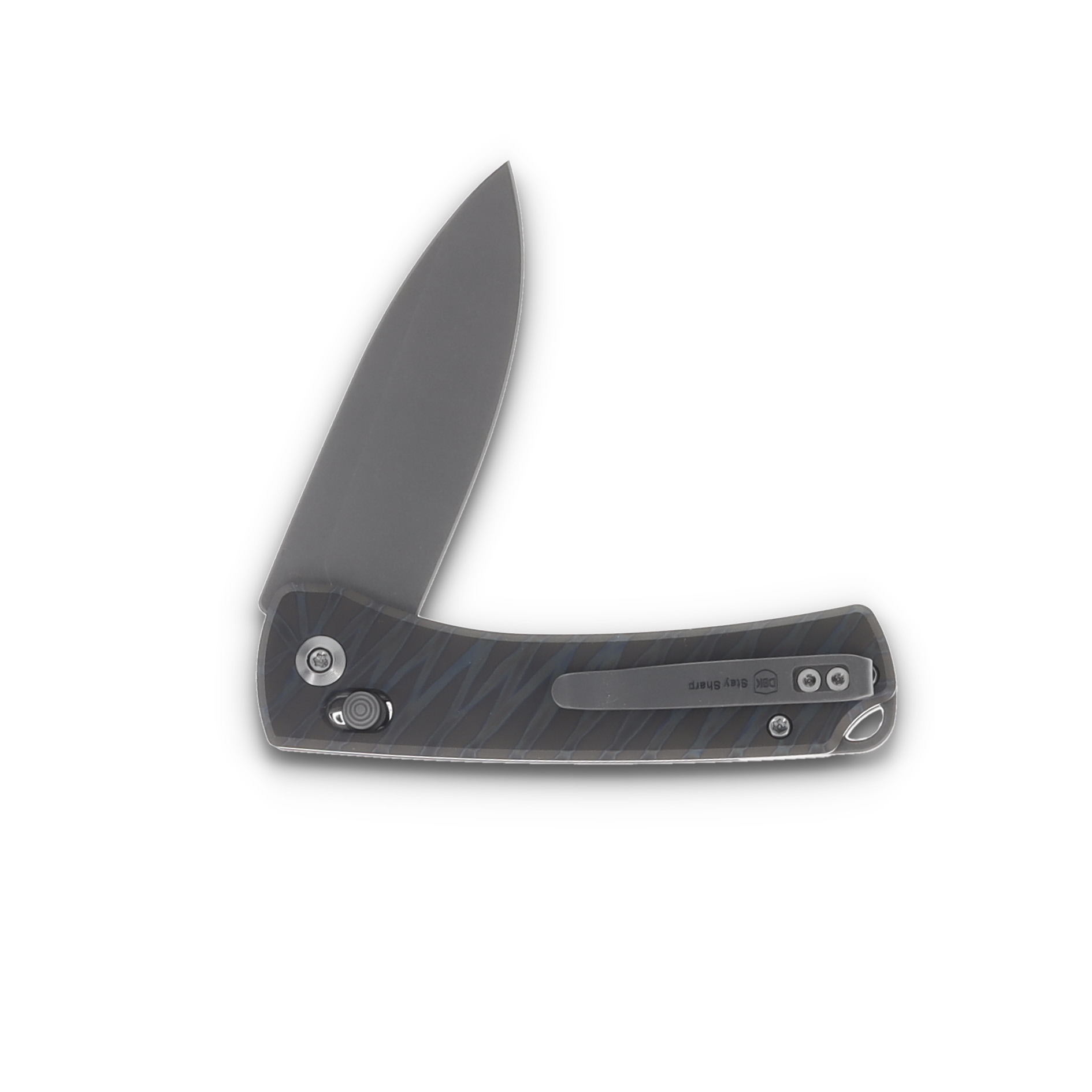 WE Knife Nightblade Gray Tiger Stripe Flamed 2.98in Plain Gray Drop Point WE22046-3 View 4