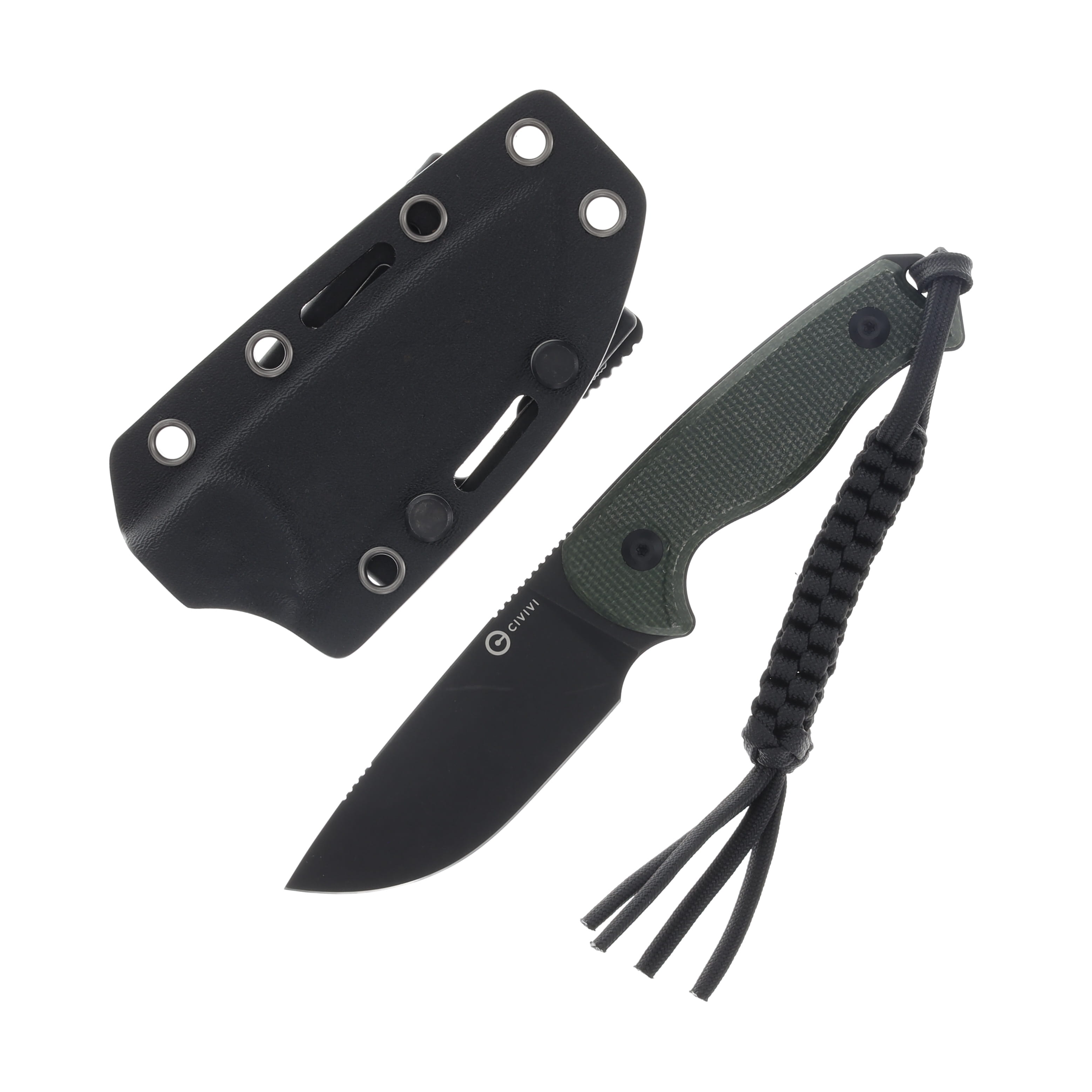 CIVIVI Timberbark Green 3.2 Inch Plain Black Stonewash Drop Point C23094-3 View 1