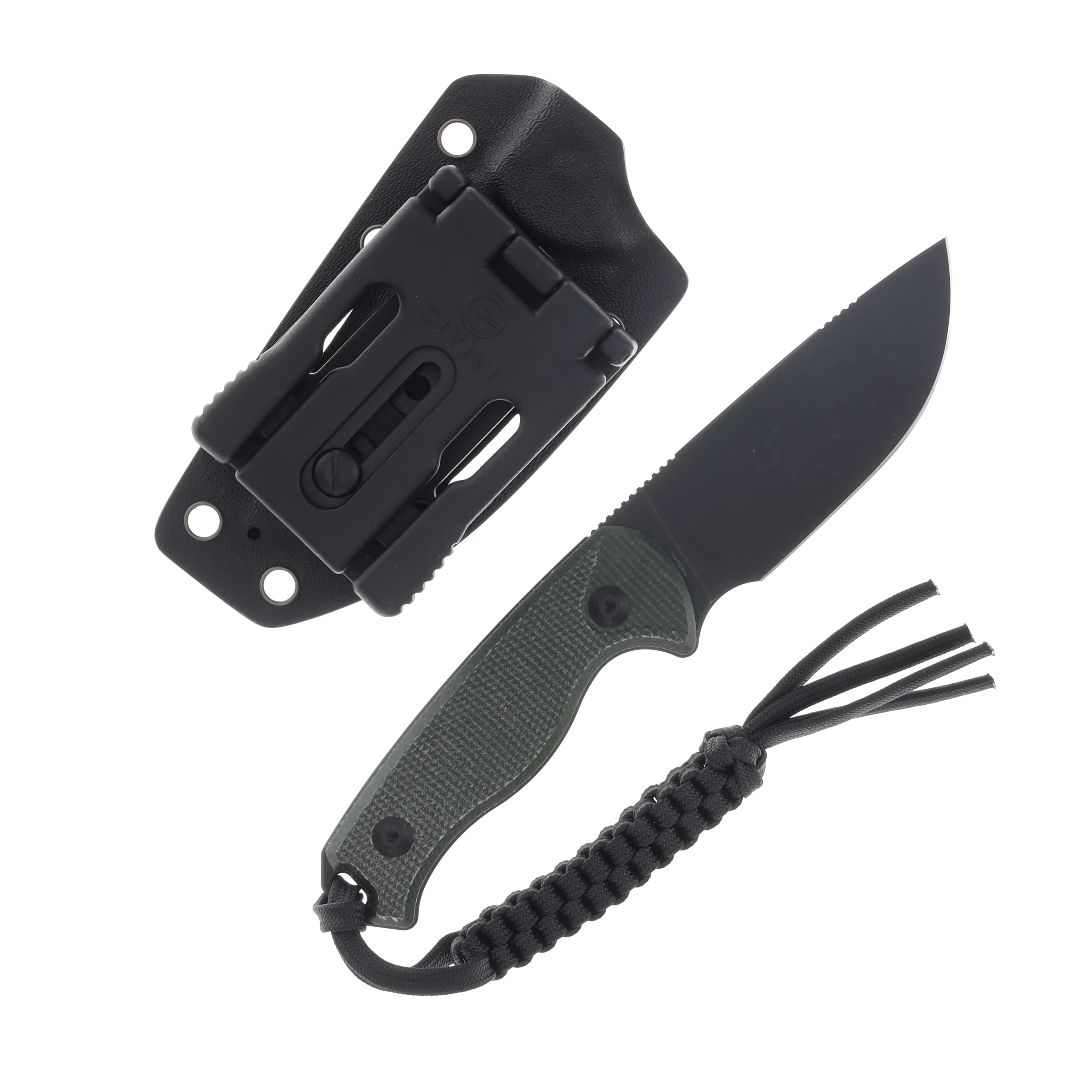 CIVIVI Timberbark Green 3.2 Inch Plain Black Stonewash Drop Point C23094-3 View 2