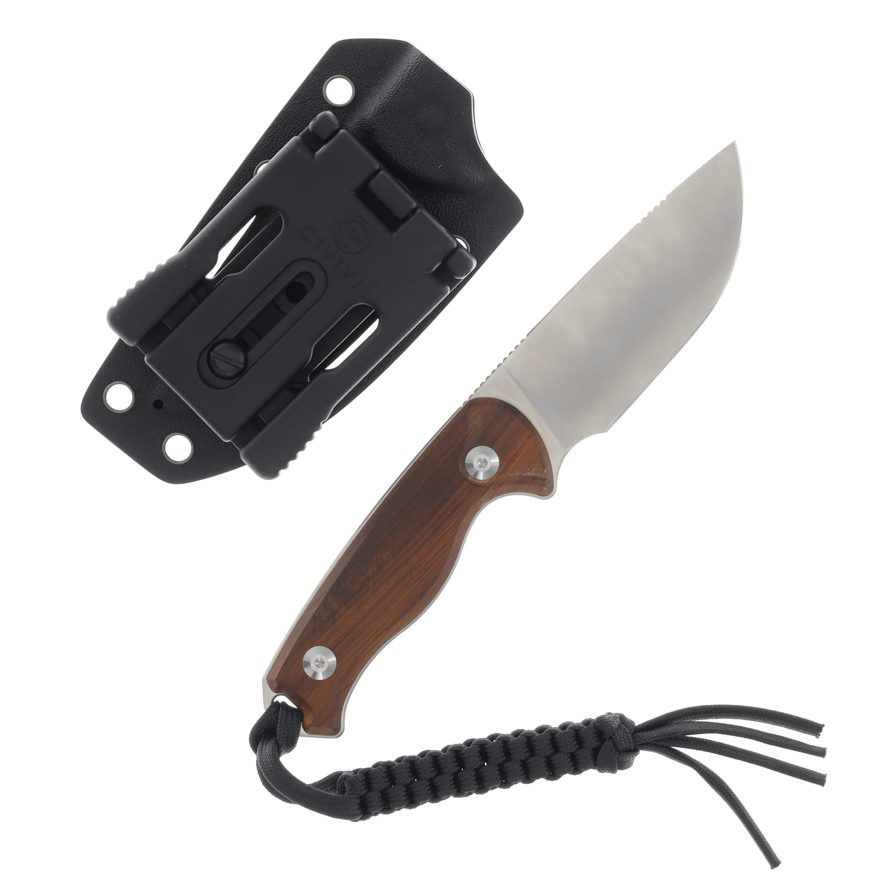 CIVIVI Timberbark Fixed Knife Guibourtia 3.2in Plain Satin Drop Point C23094-4 View 2