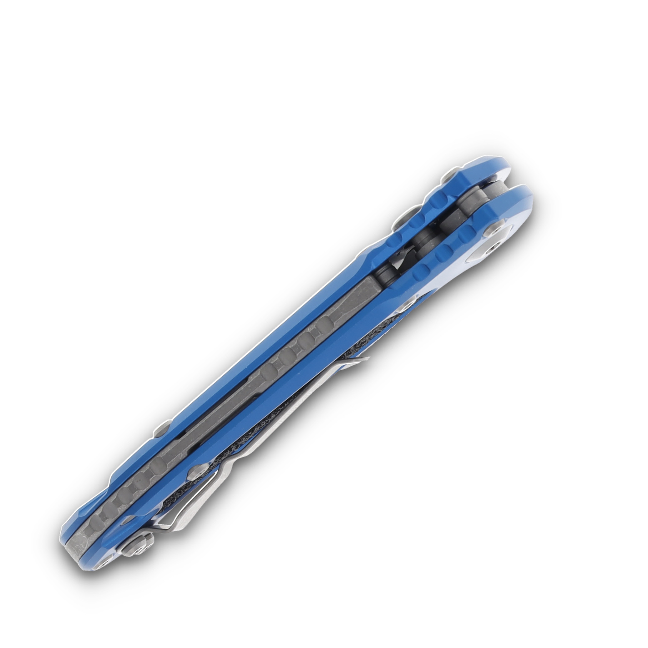 Microtech LUDT Automatic Knife Half Serrated Apocalyptic Drop Point/Blue AUMT113511APBL View 6
