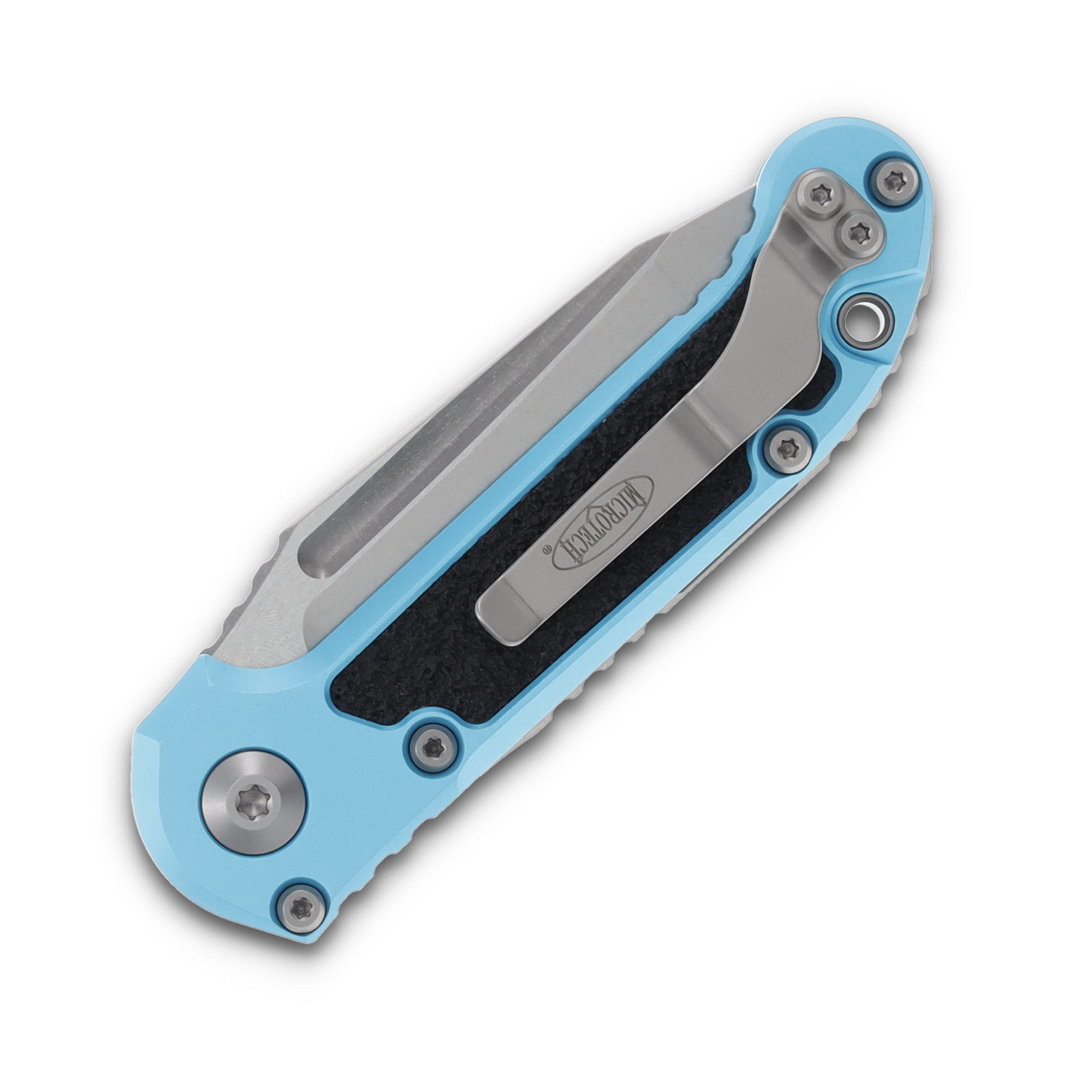 Microtech LUDT Automatic Knife Gen III Full Serrated Stonewash Tanto/Turquoise AUMT113612TQ View 4