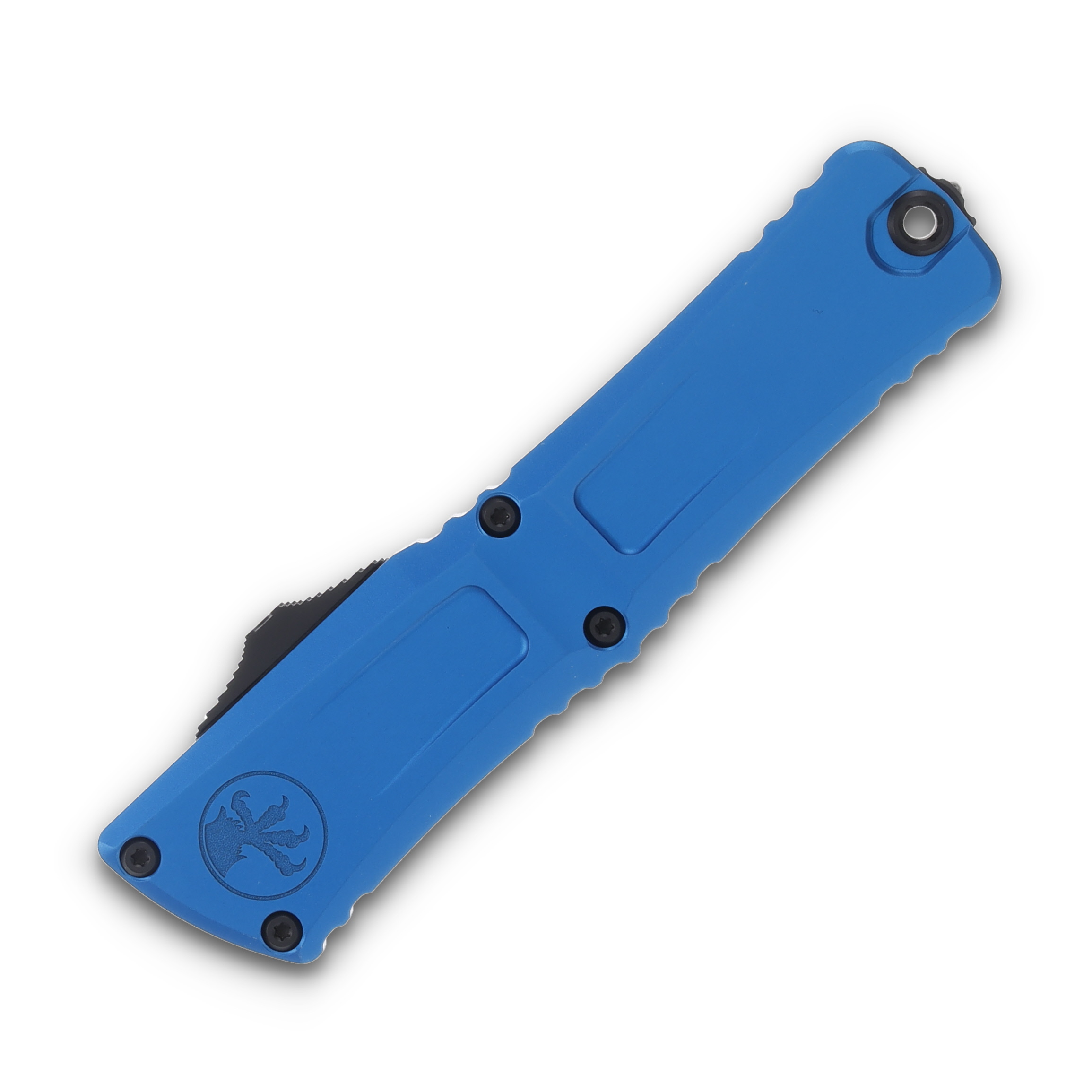 Microtech Combat Troodon OTF Gen III Half Serrated Satin D/E Blue AUMT11432BL View 3
