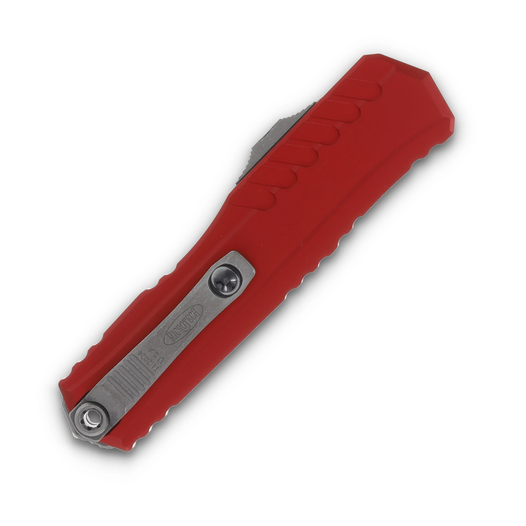 Microtech Cypher II OTF Automatic Half Serrated Apocalyptic Standard/Red AUMT124111APRD View 4