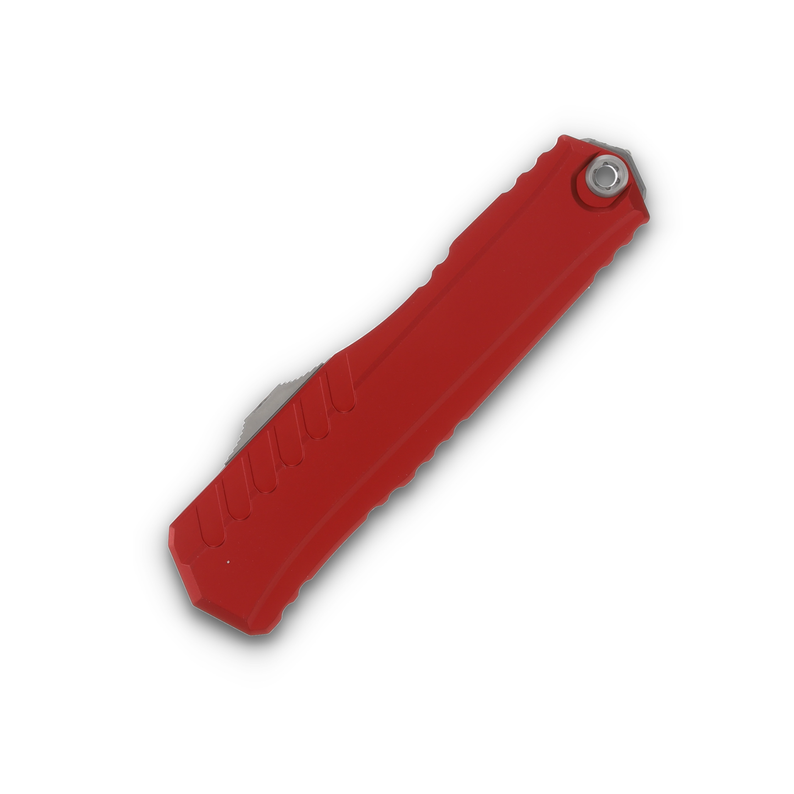 Microtech Cypher II OTF Automatic Stonewash Half Serrated S/E Red AUMT124111RD View 3