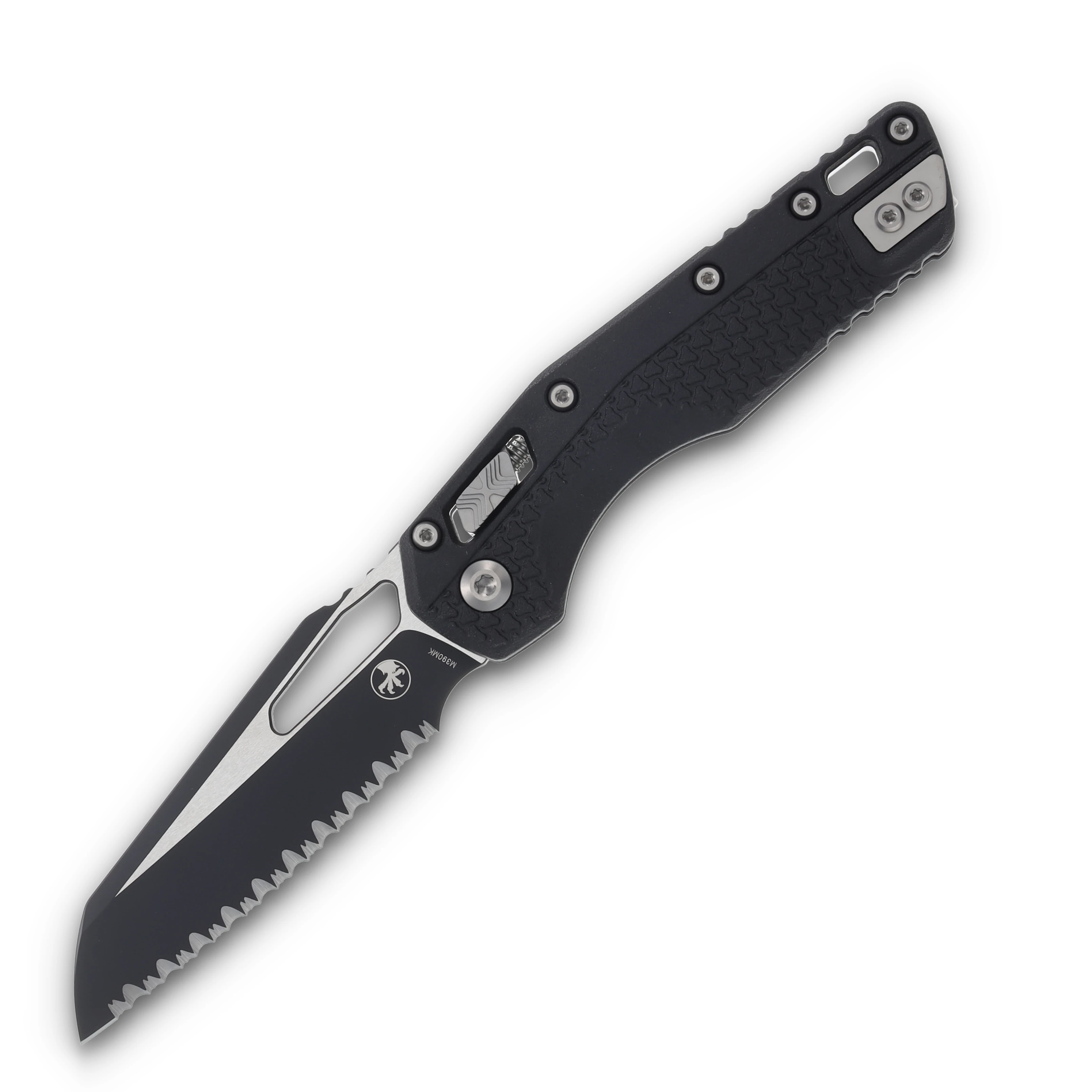 Microtech MSI Black Tri Grip Polymer Ram-Lok Knife 3.88in Serrated Blade MT210T3PMBK View 1