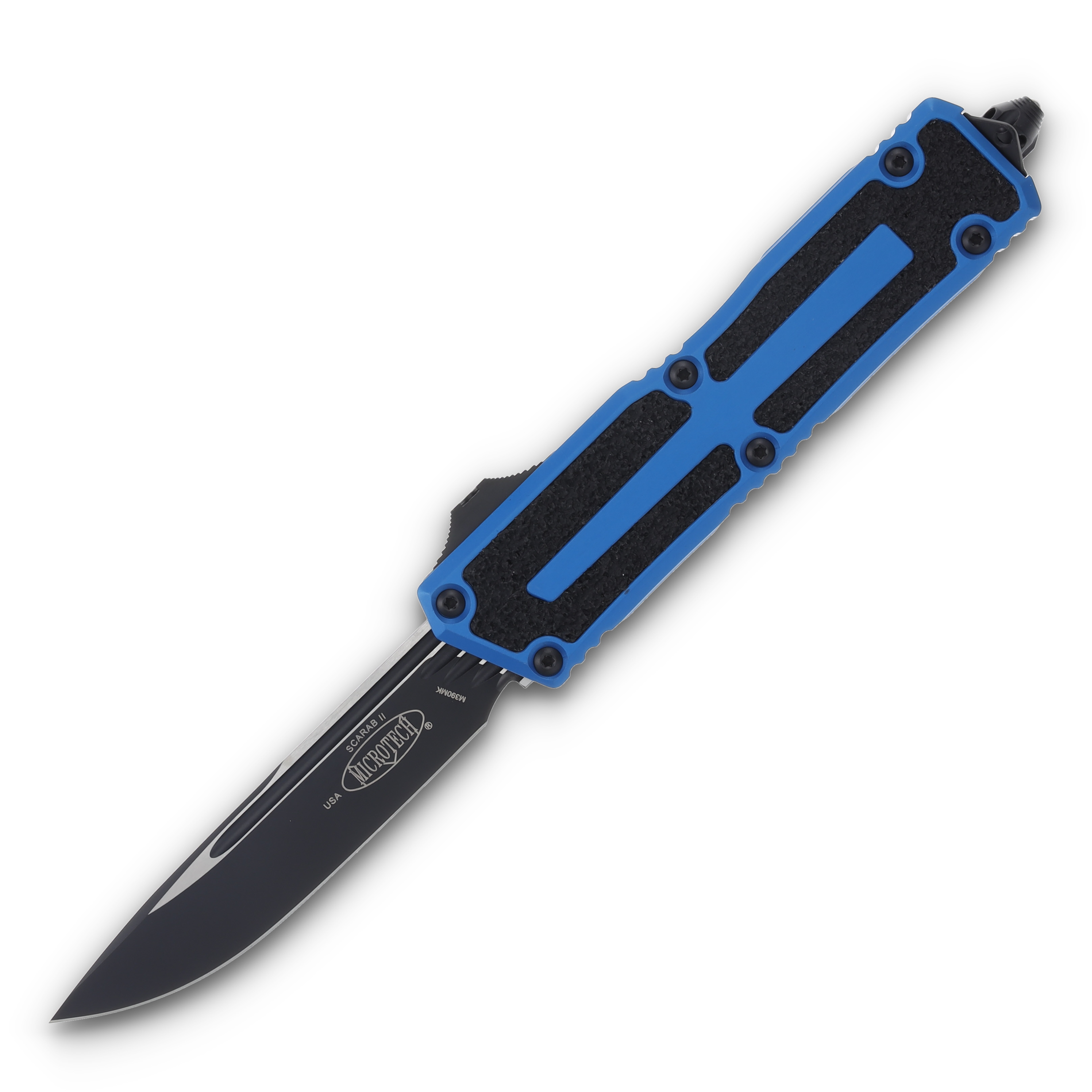 Microtech Scarab II Gen III OTF Automatic Black Standard Blade/Blue AUMT12781BL View 1