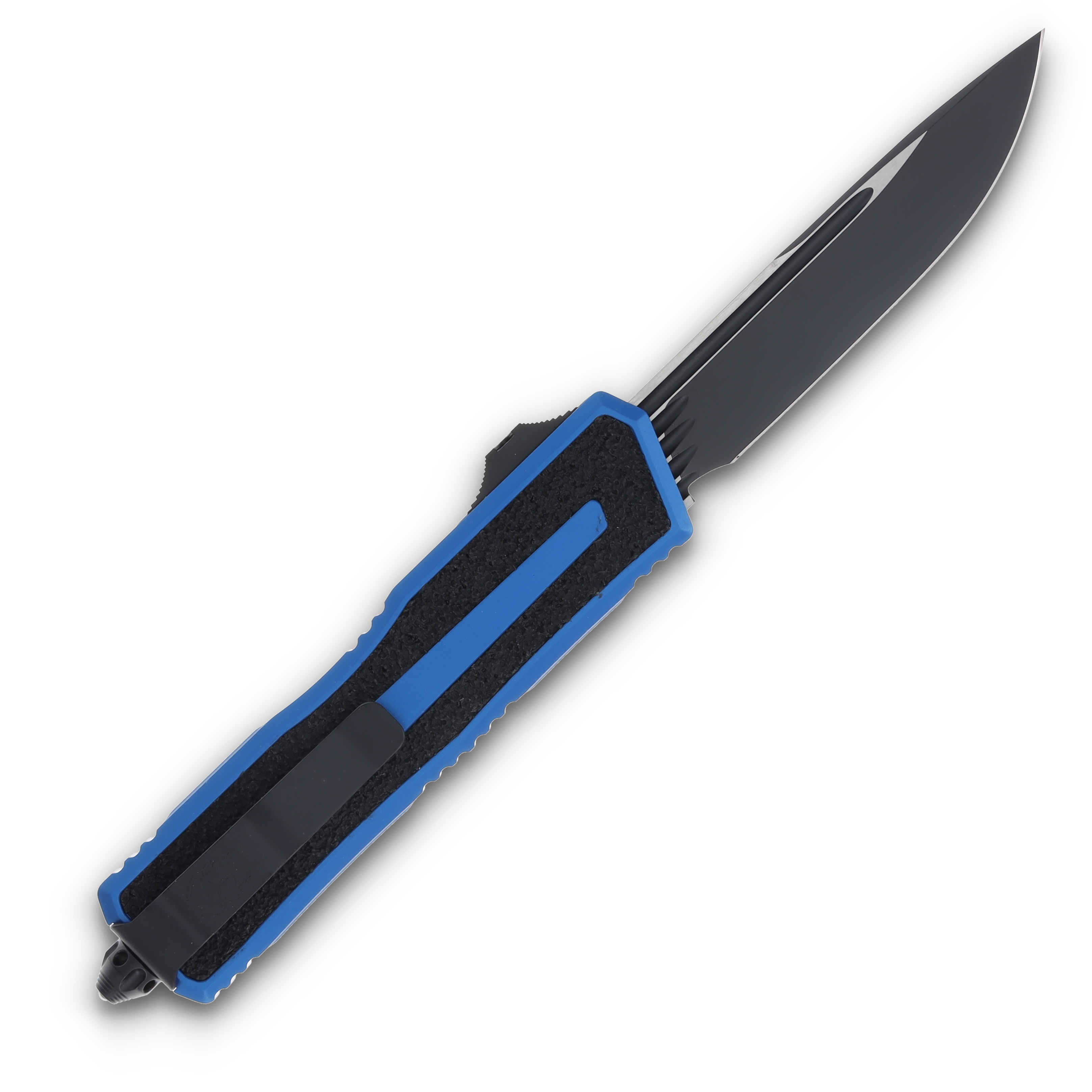 Microtech Scarab II Gen III OTF Automatic Black Standard Blade/Blue AUMT12781BL View 2