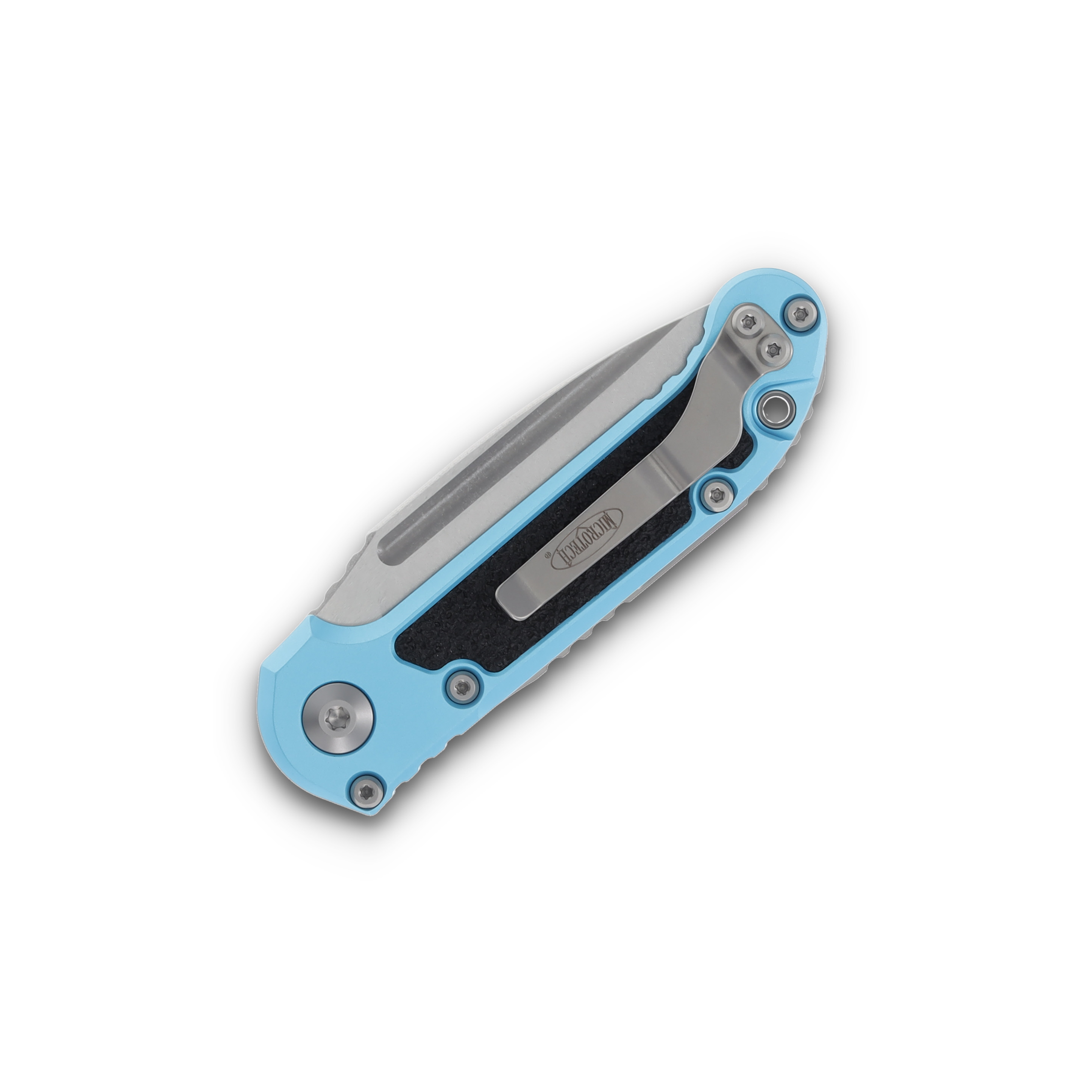 Microtech LUDT Gen III Automatic Knife Stonewash Drop Point/Turquoise AUMT113510TQ View 4