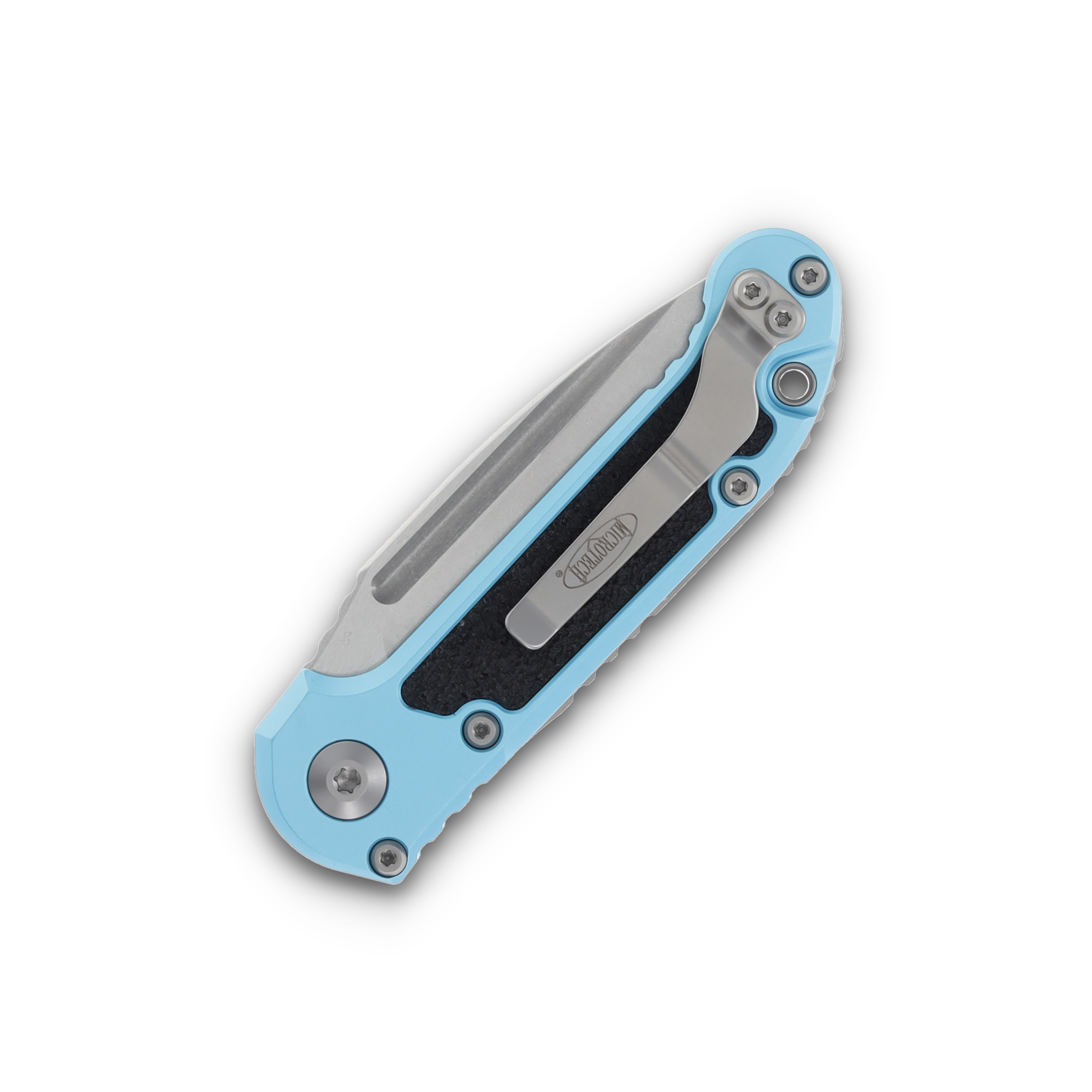 Microtech LUDT Gen III Automatic Knife P/S Stonewash/Turquoise AUMT113511TQ View 4