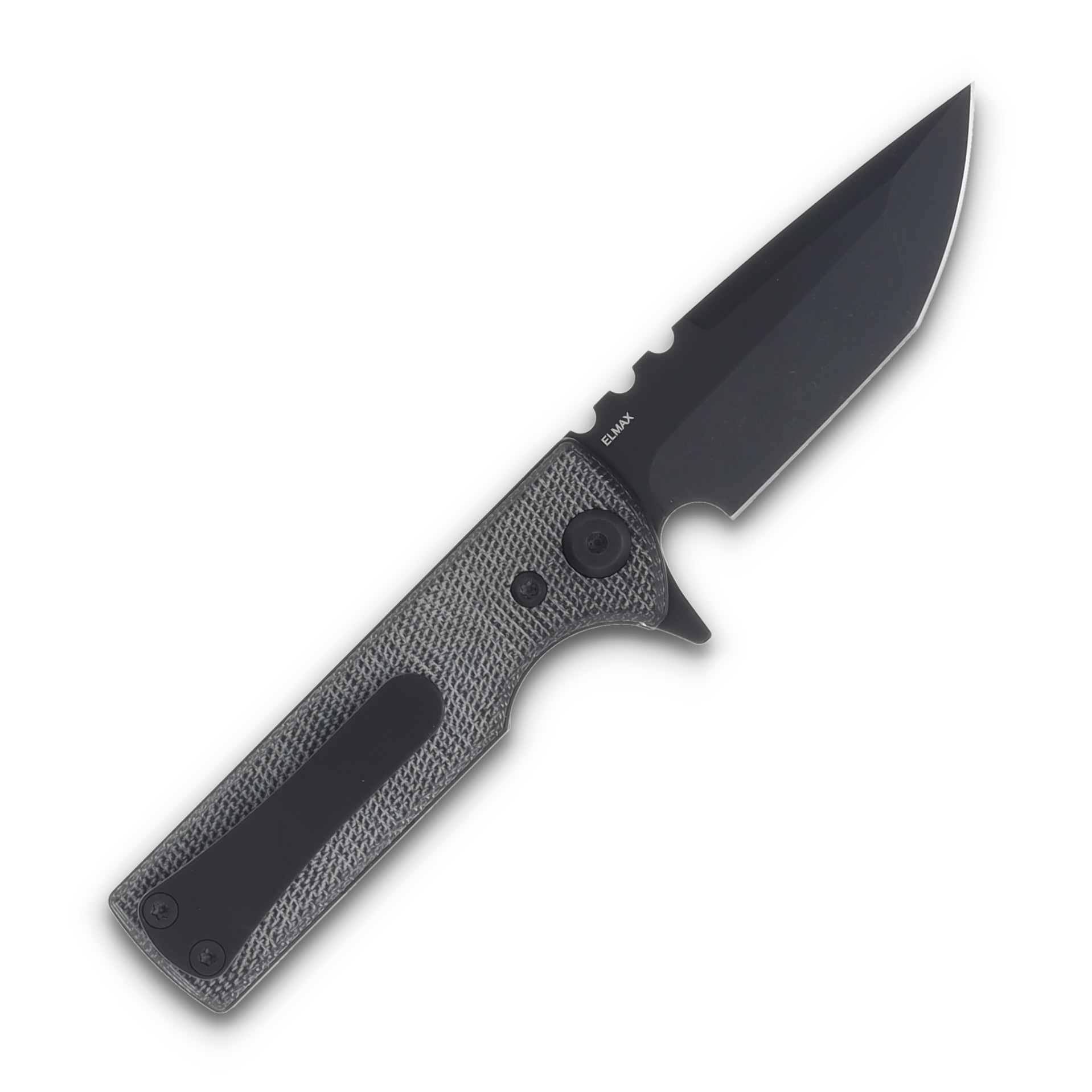Chaves T.A.K. Blue Label Linerlock Folding Knife PVD Tanto/Black Micarta CK-1C2-2C2A-4C1-1B View 2