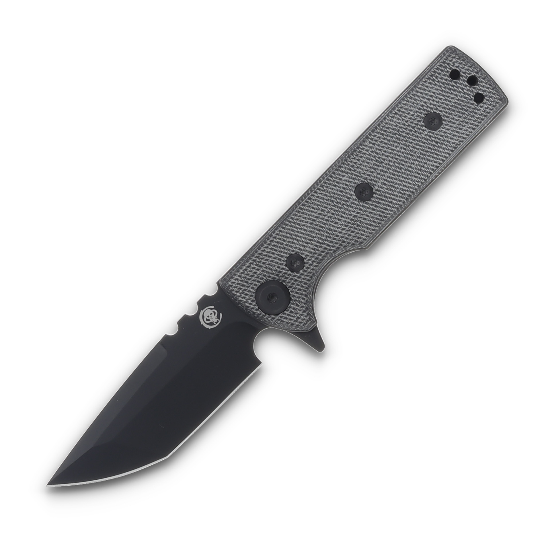 Chaves T.A.K. Blue Label Linerlock Folding Knife PVD Tanto/Black Micarta CK-1C2-2C2A-4C1-1B View 1