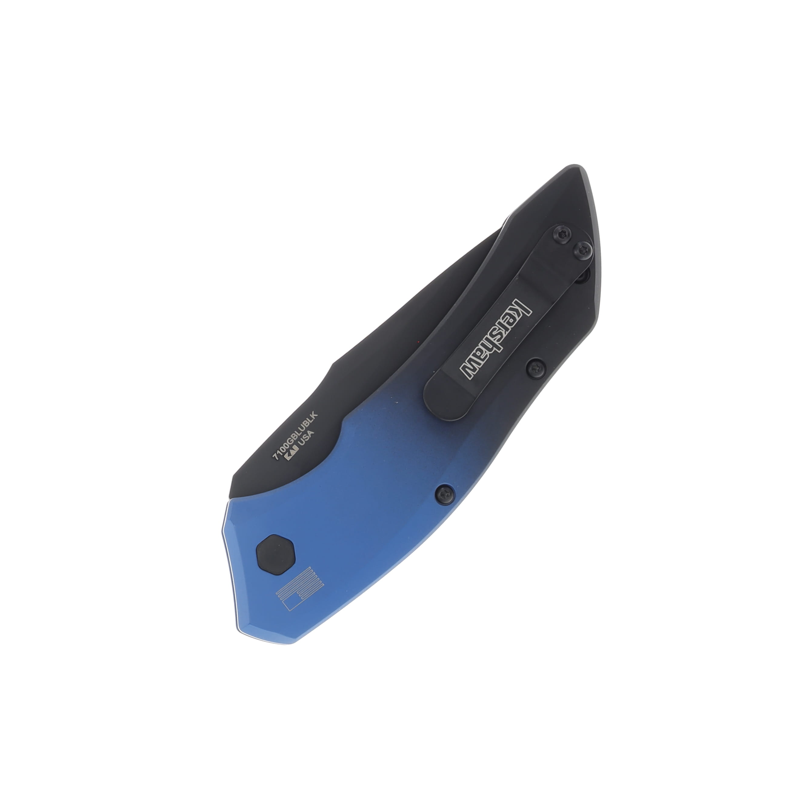 Kershaw Auto Launch 1 Automatic Knife Blackwash Drop Point Magnacut/Blue and Black Aluminum AUKS7100GBLUBLK View 2