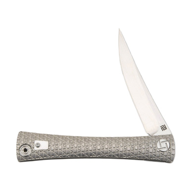 Artisan Cutlery Waistline Folding Knife Titanium Gray View 4