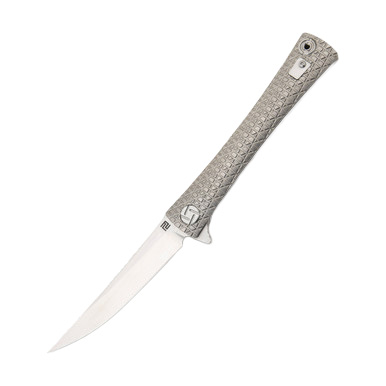 Artisan Cutlery Waistline Folding Knife Titanium Gray View 2
