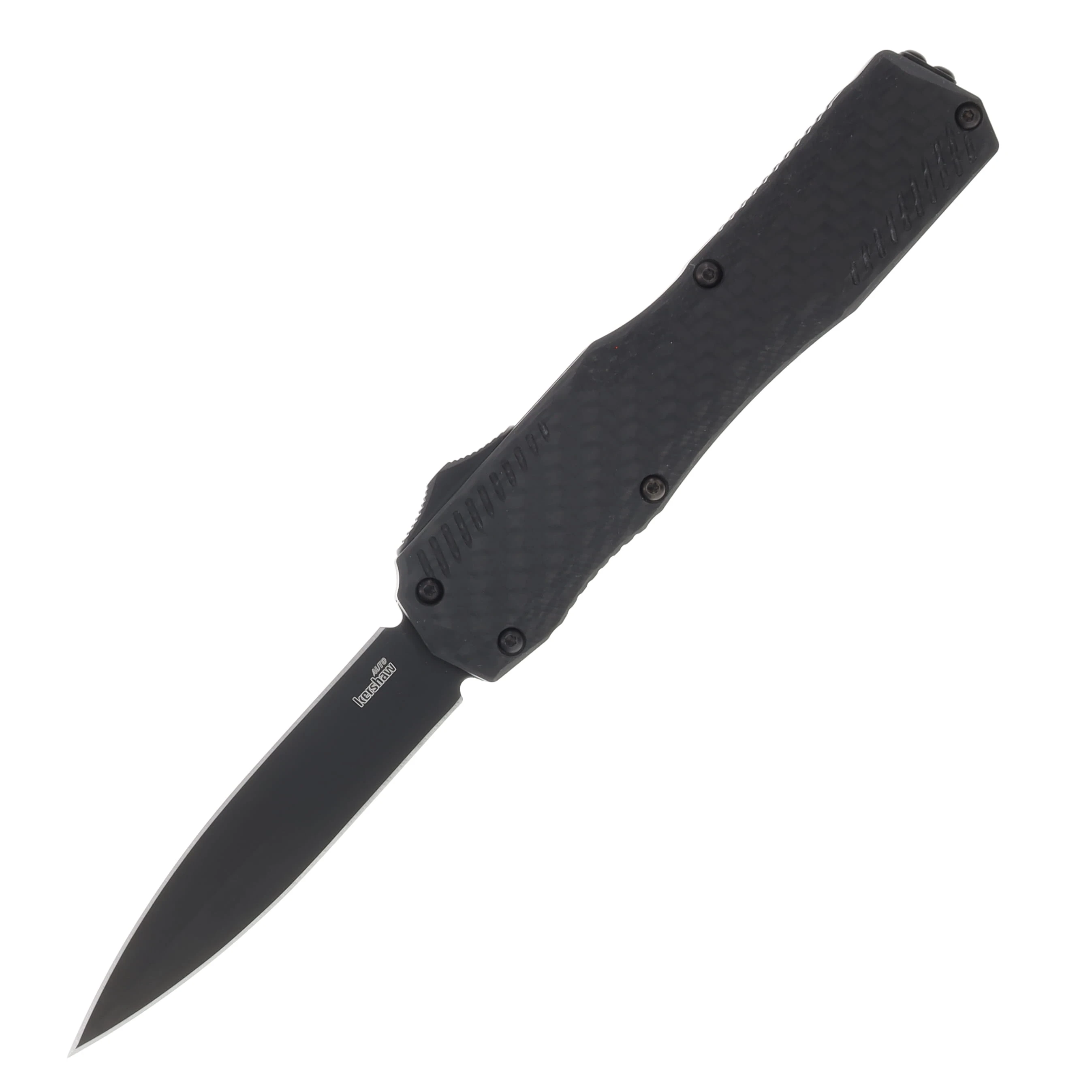 Kershaw 9000DECF Livewire Carbon Fiber Auto OTF Knife 3.45in Black DE Dagger Blade AUKS9000DECF View 1