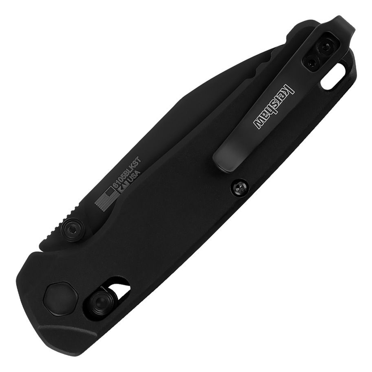Kershaw Bel Air Folding Knife 3.1in Part Serr Black PVD Reverse Tanto KS6105BLKST View 2