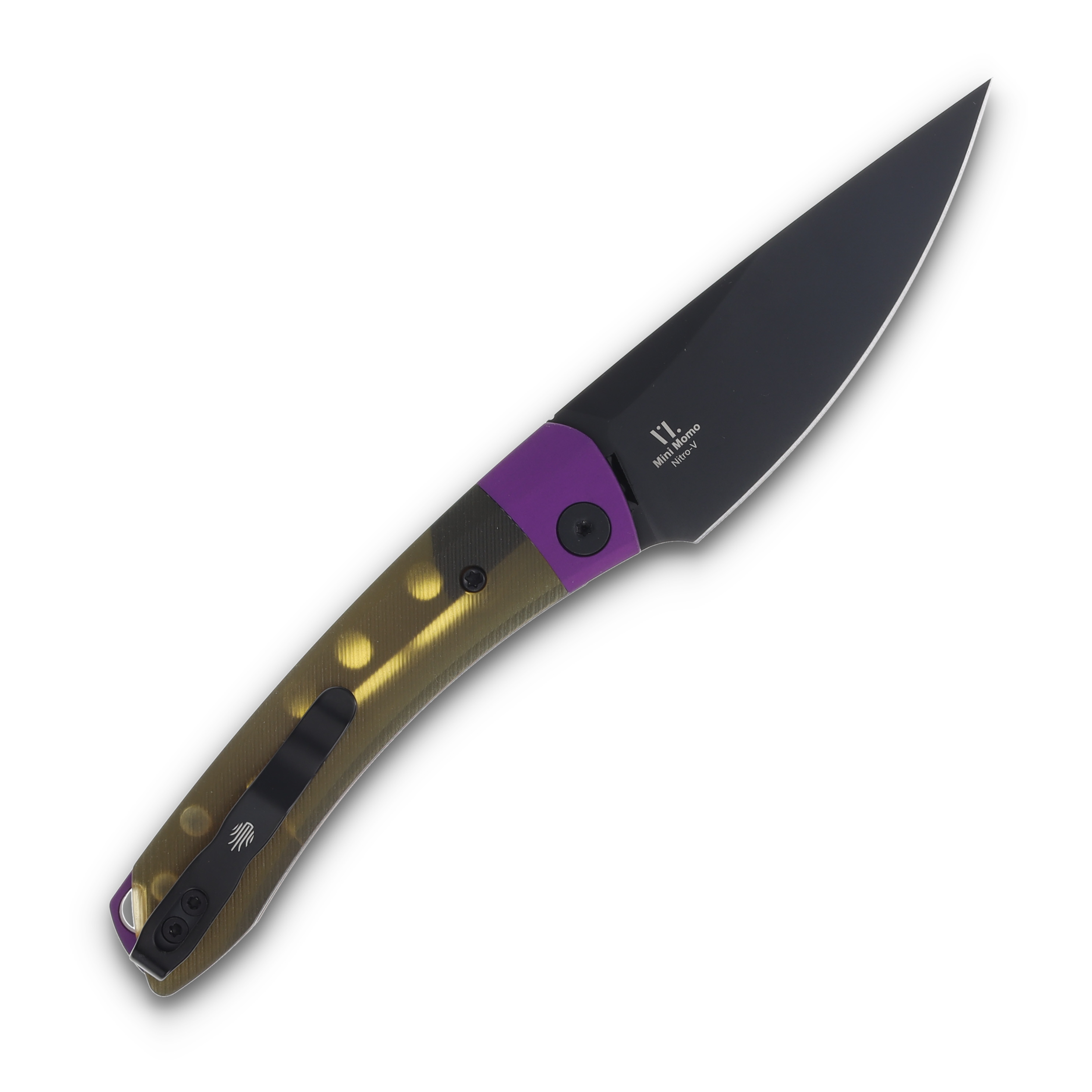 Kizer Mini Momo Purple Aluminum & PEI Handle Nitro V Blade V3663A1 View 2