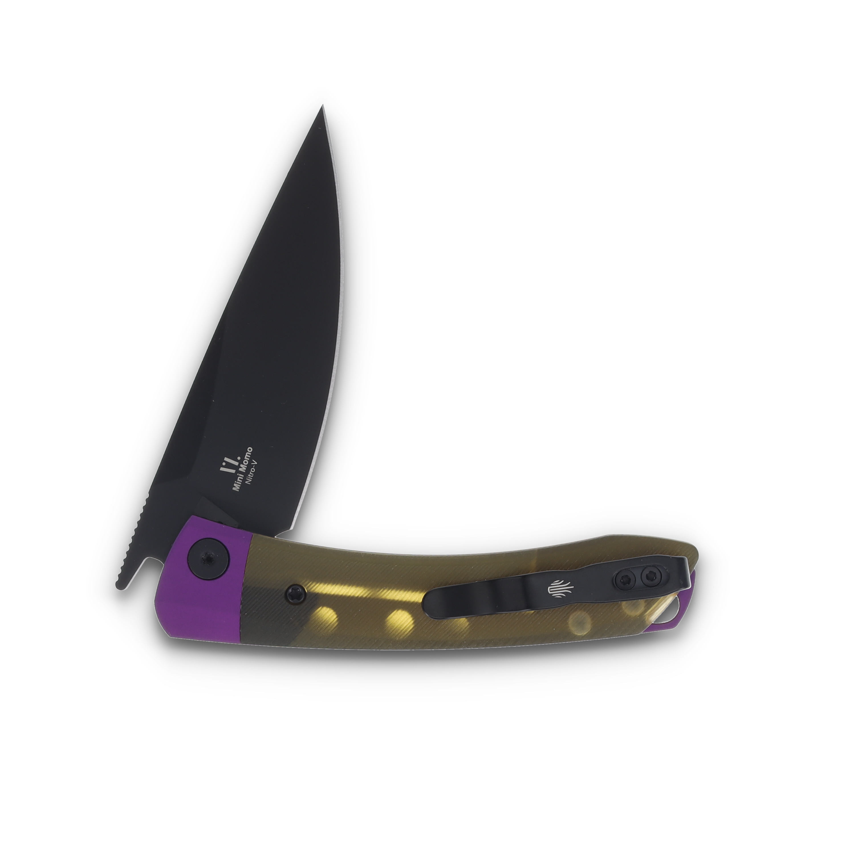 Kizer Mini Momo Purple Aluminum & PEI Handle Nitro V Blade V3663A1 View 4