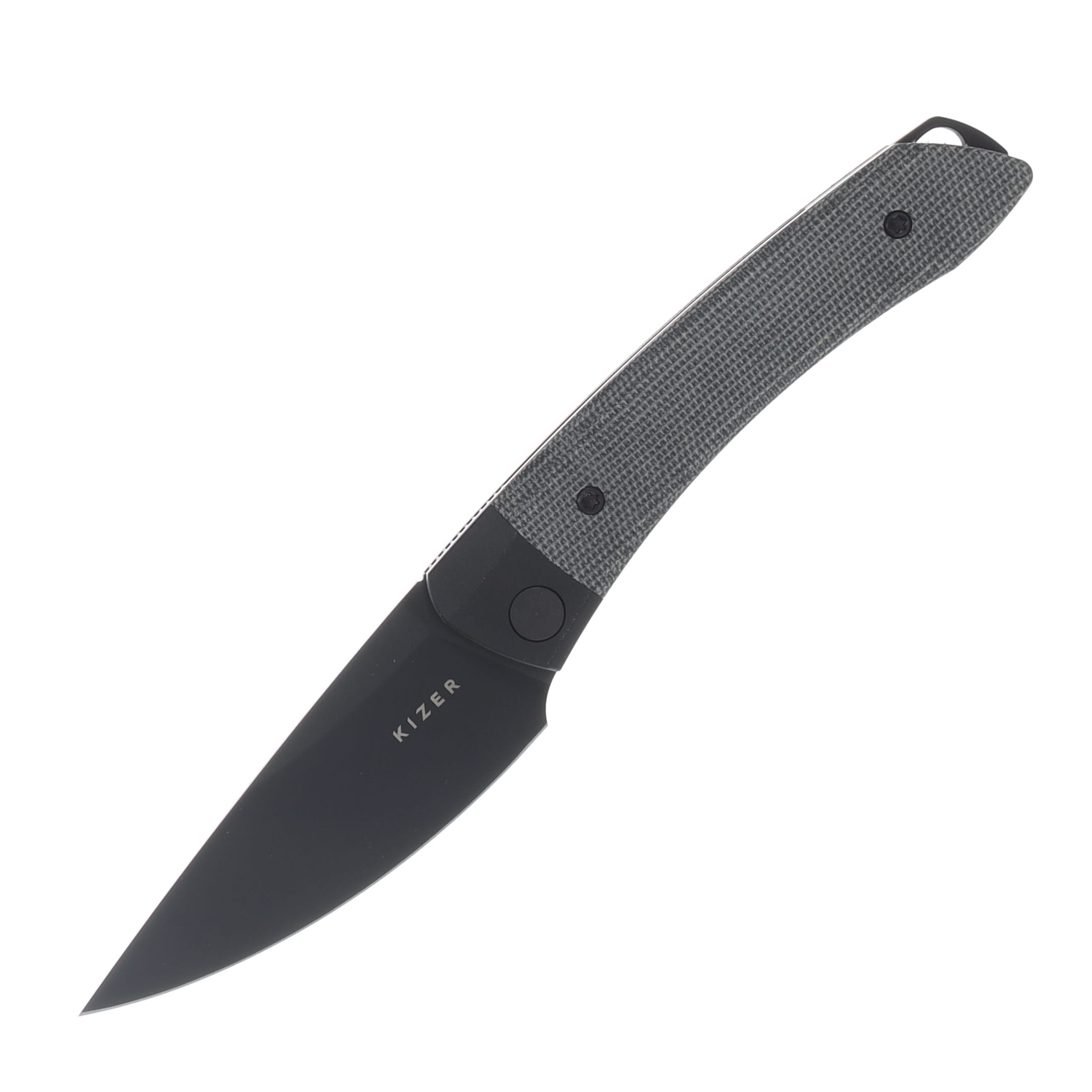 Kizer Mini Momo Black Aluminum & Micarta Handle 154CM V3663C2 View 1