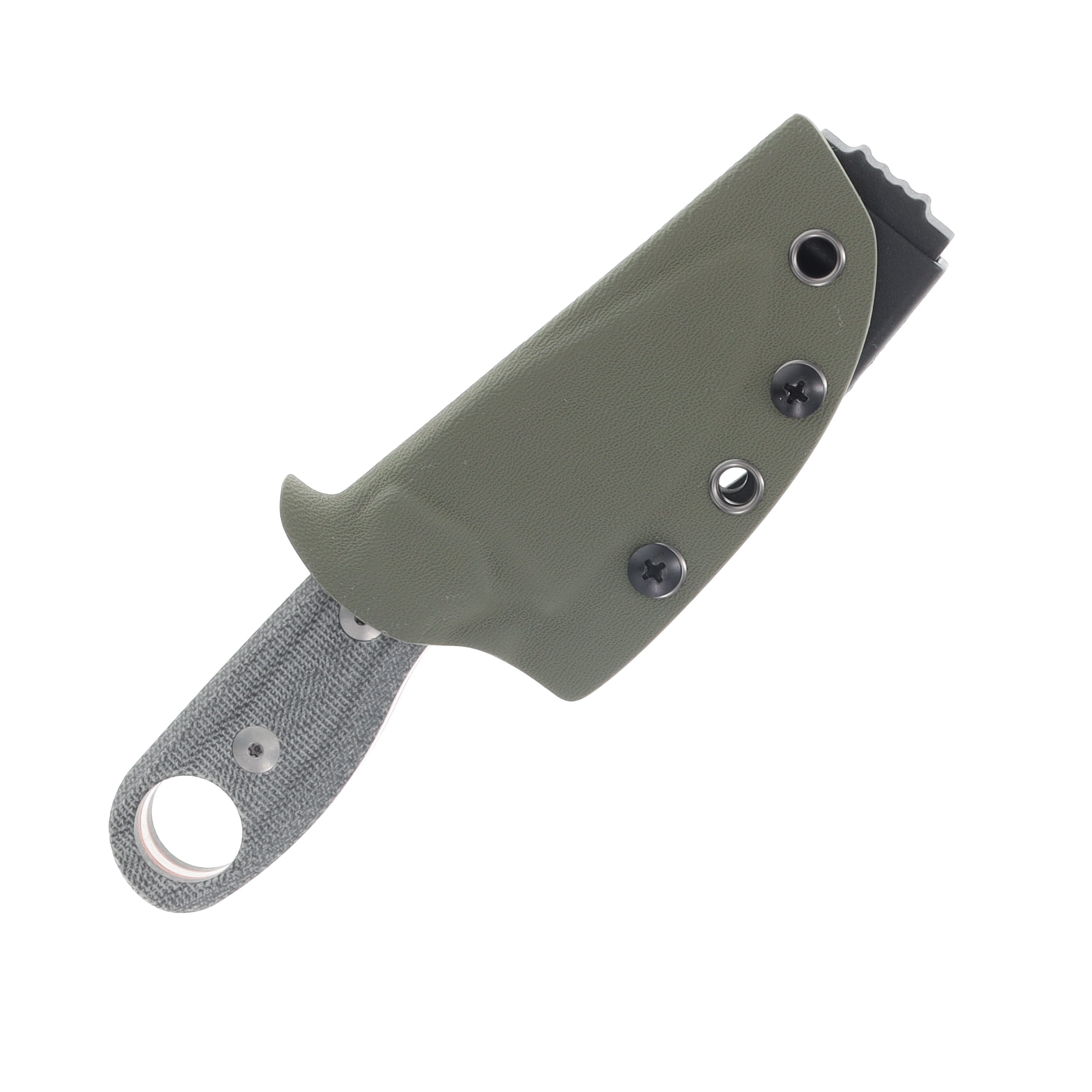 Kizer Beaver Fixed Blade Knife Micarta and Orange G10 2.75in Plain Drop Point 1078A2 View 3