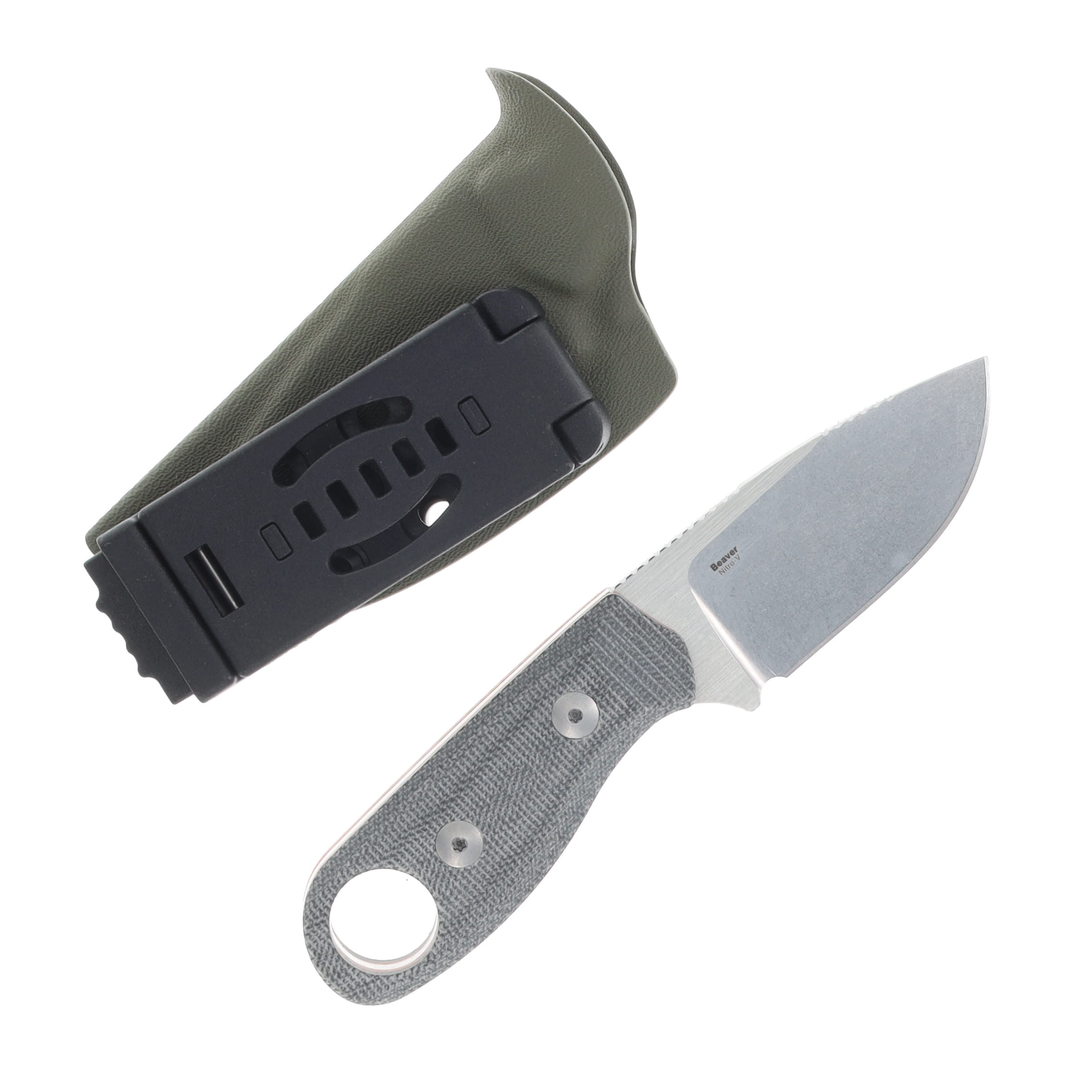 Kizer Beaver Fixed Blade Knife Micarta and Orange G10 2.75in Plain Drop Point 1078A2 View 2